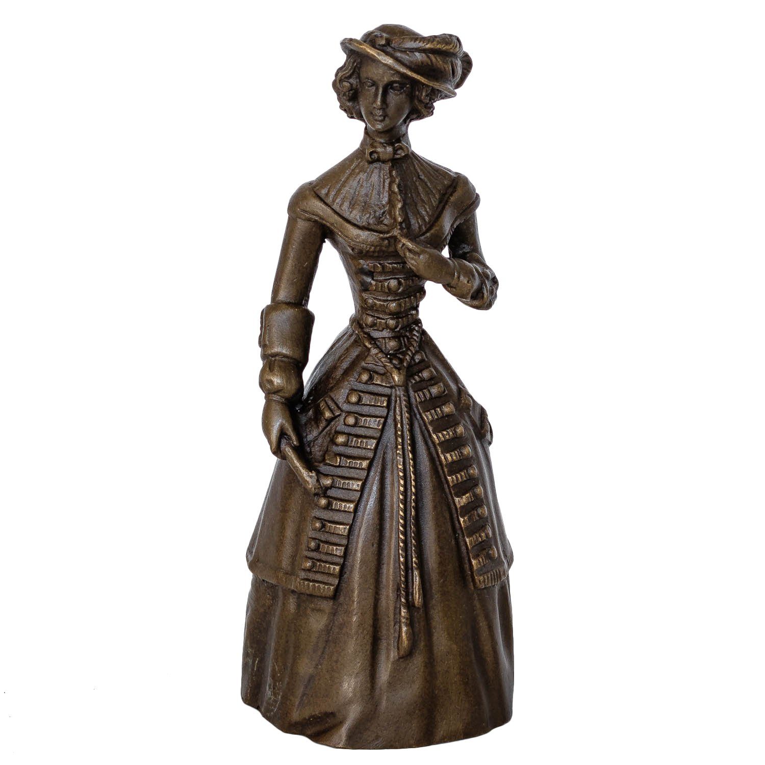 Aubaho Skulptur Bronzeskulptur Stat Frau Antik-Stil Tischglocke im Bronze Figur Glocke