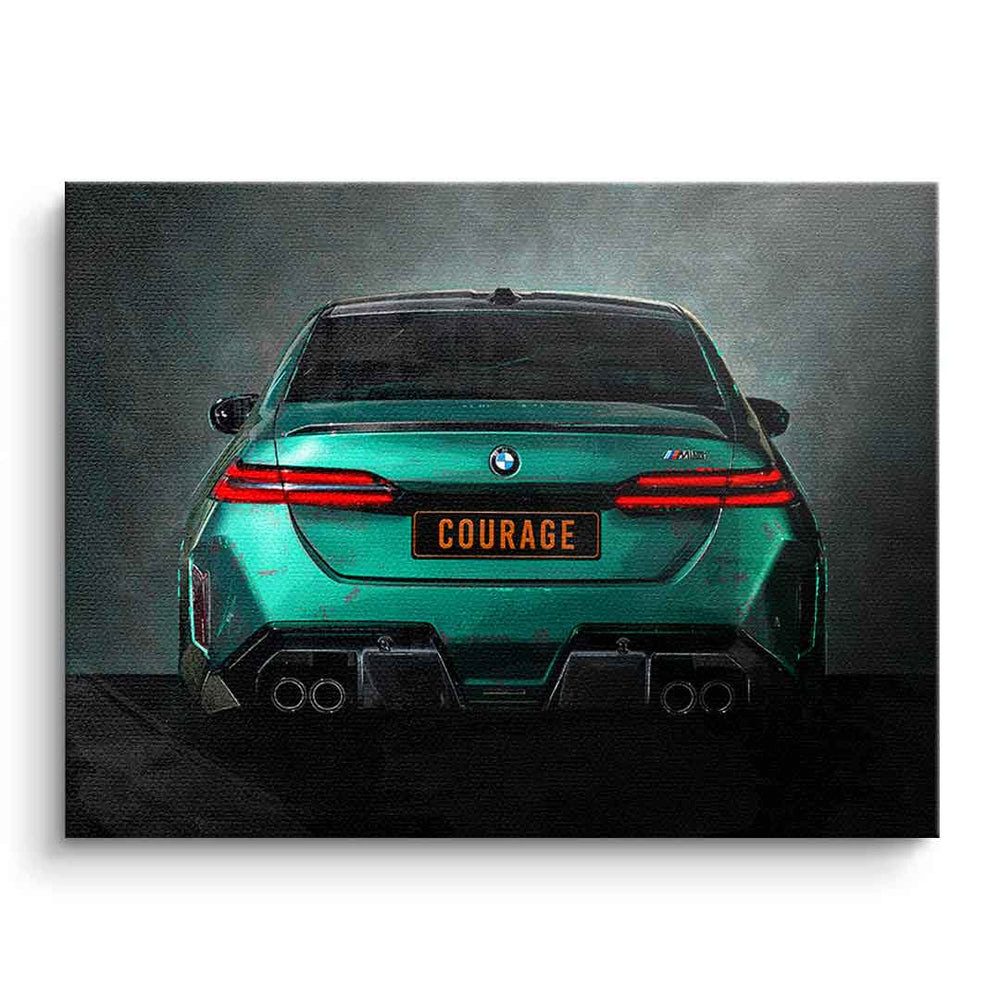 DOTCOMCANVAS® Leinwandbild BMW M5 Backside, Leinwandbild BMW M5 Backside Auto Kunstdruck Wandbild