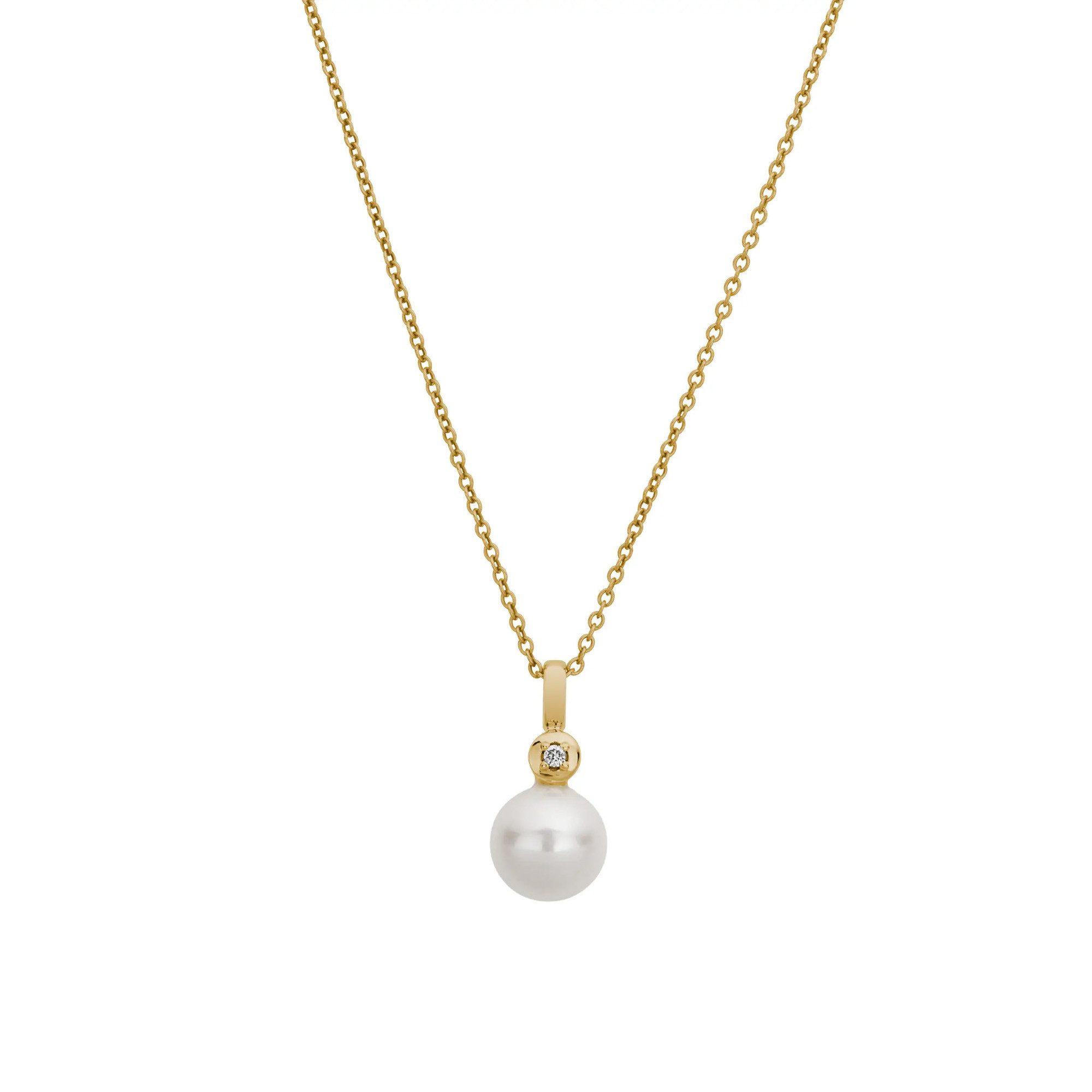 LYOMI Kette mit Anhänger 585/- Gelbgold 1 synth.Diam 0,02ct