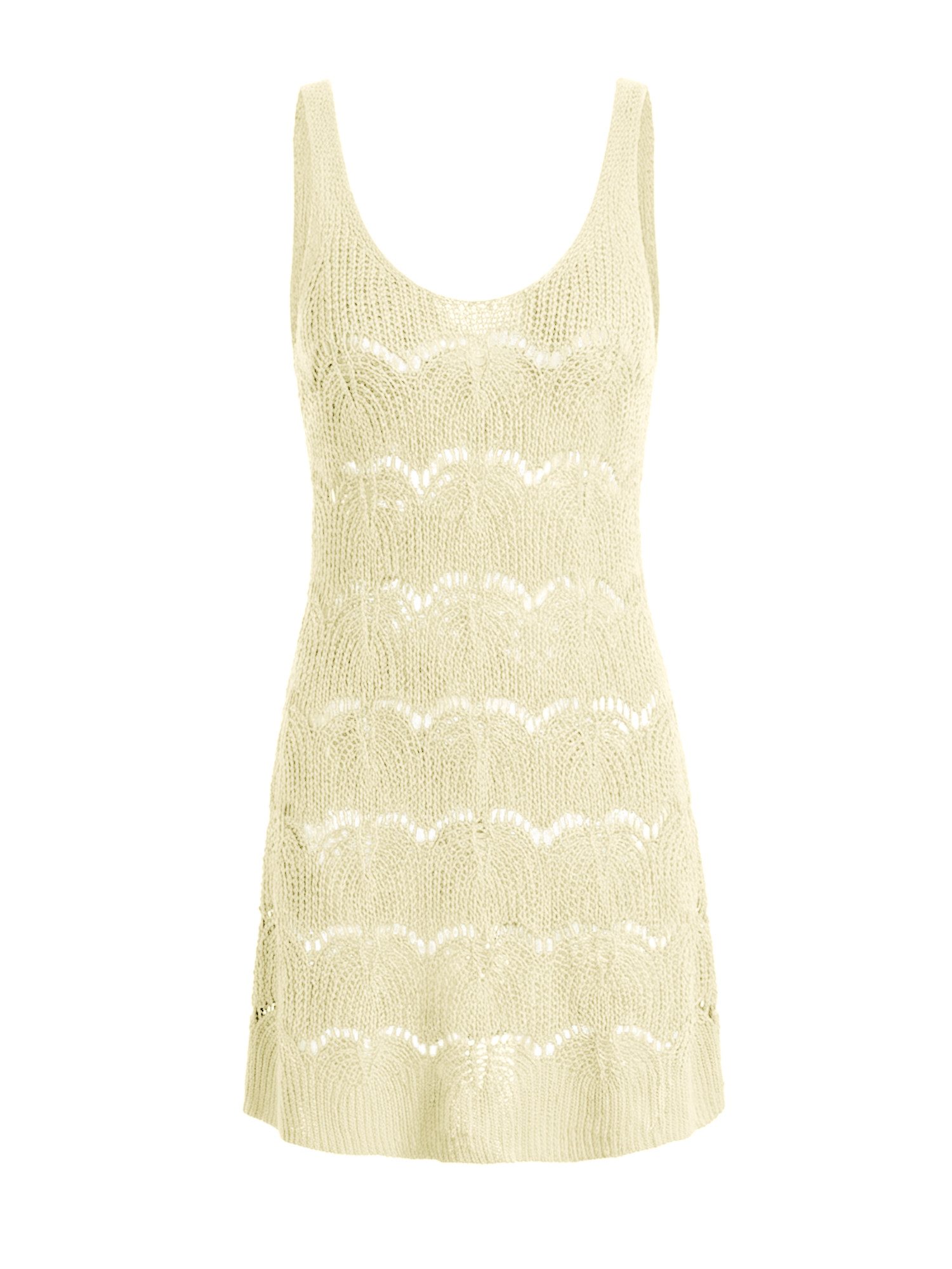 Strandkleid Damen Häkelstrick Beach Bikini Cover-Up Strandüberwurf Casual
