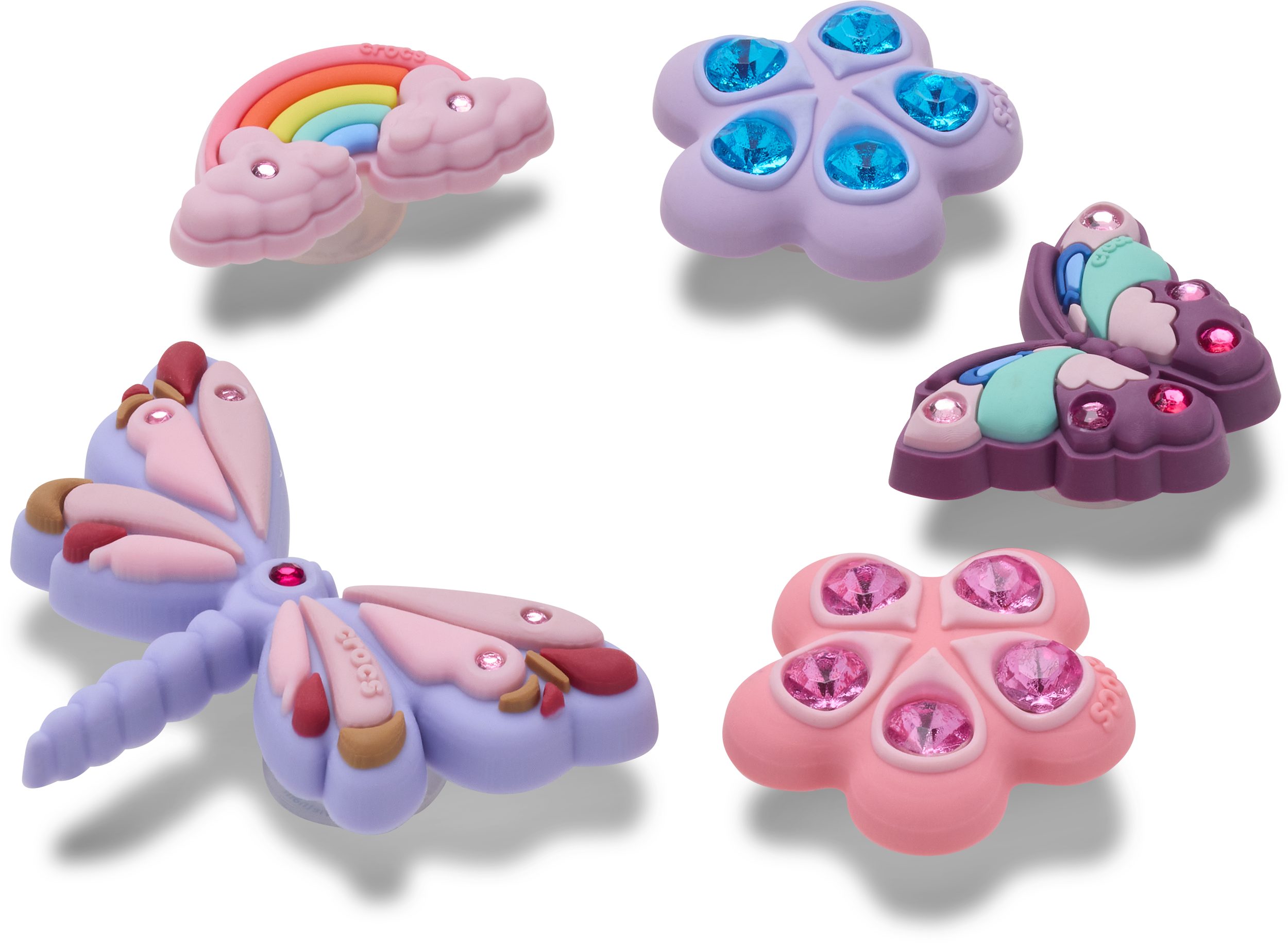 Crocs Schuhanstecker Jibbitz™ Magical Garden Bug (Set, 5-tlg., Kein Spielzeug. Nicht für Kinder unter 3 Jahren geeignet), Anstecker für Crocs Schuhe in Pastellfarben