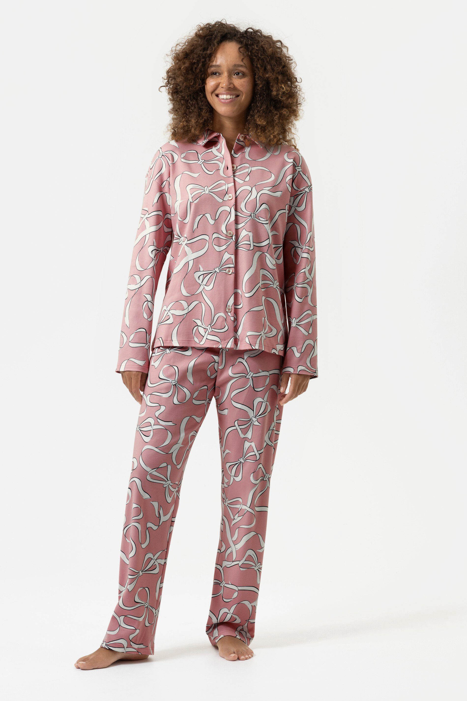 Mey Schlafanzug Serie Pretty Bows Angesagter Schlaufenprint (2 tlg) Pyjama- günstig online kaufen