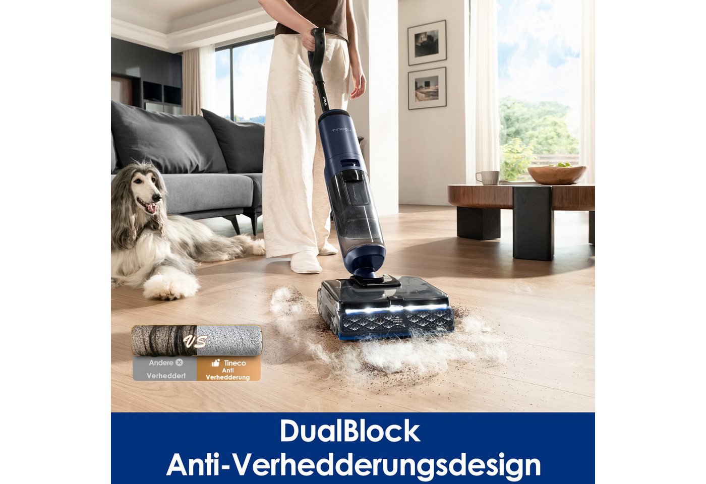 Tineco Nass-Trocken-Sauger FLOOR ONE S7 Max Pro mit Hochdruck-Wasserstrahl, 220 W, beutellos, intuitiver Selbstantrieb, Trocknung bei 85 °C