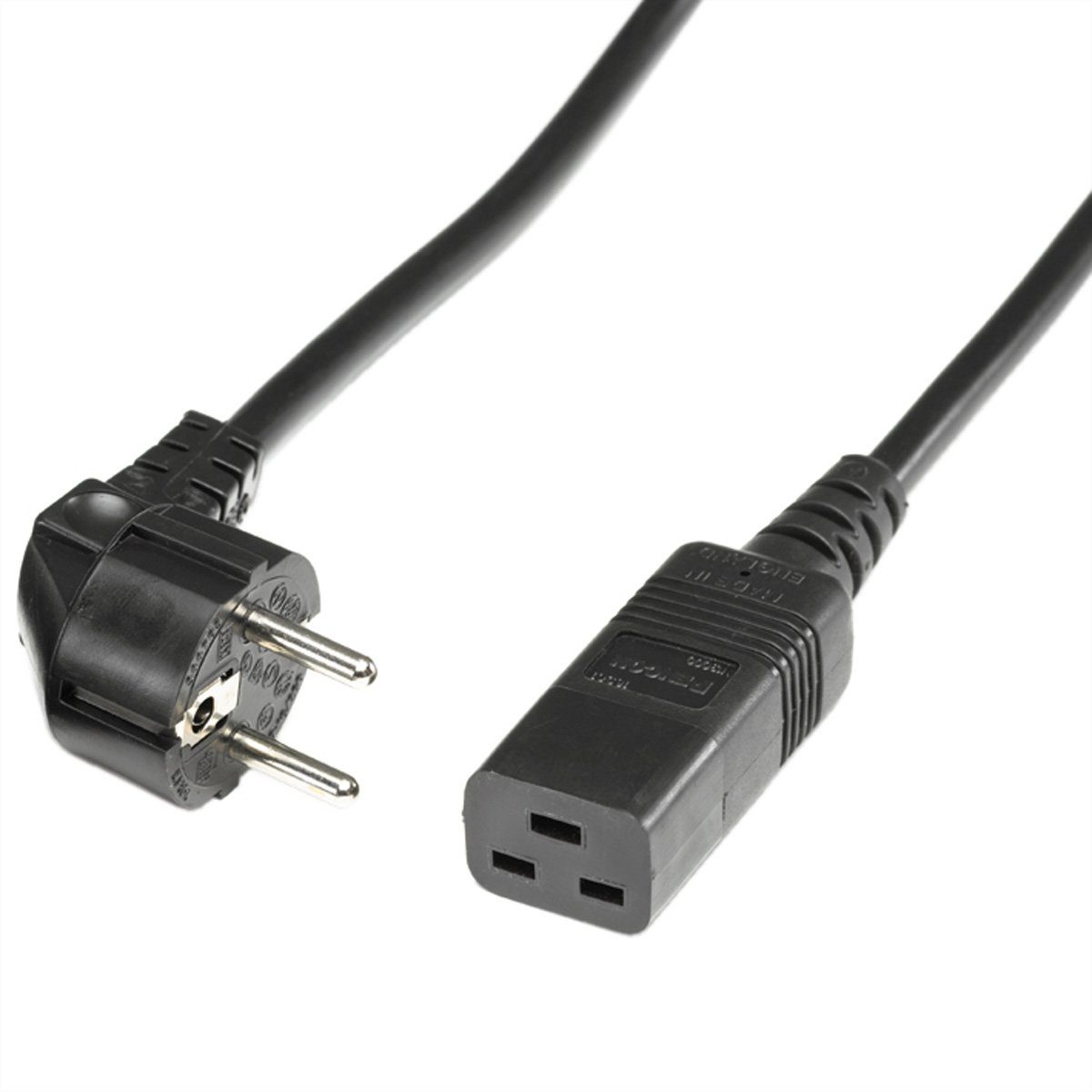 (200.0 C19, CEE Netzkabel 16A schwarz 2m, Weiblich Schutzkontakt (Buchse) 16A/250V, (Stecker), 7/7 - IEC320-C19 Stromkabel, cm) Bachmann IEC320 Kaltgeräte, Männlich Schutzkontakt,