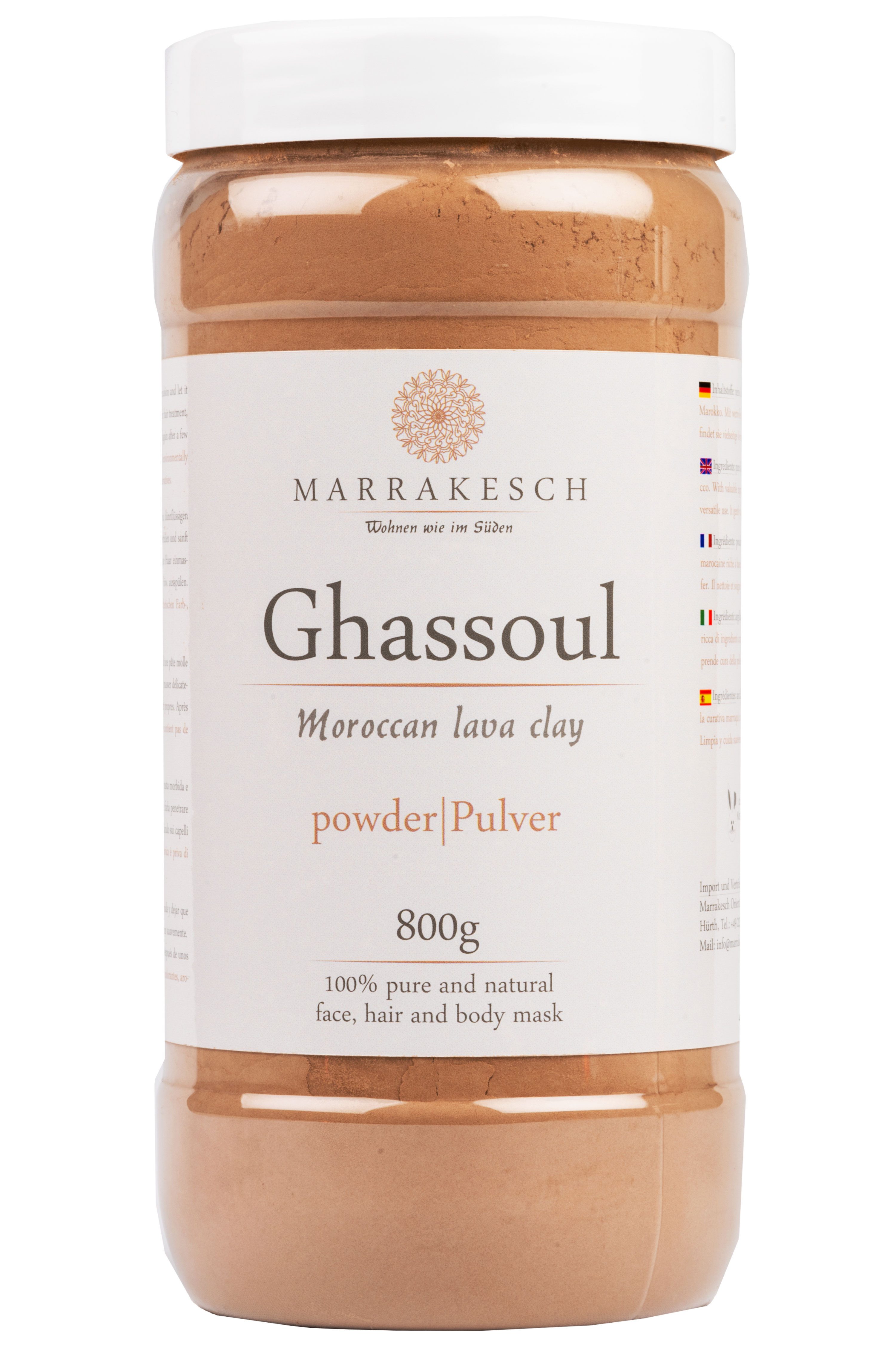 Marrakesch Orient & Mediterran Interior Gesichtsmaske Ghassoul Lavaerde Pulver 800g