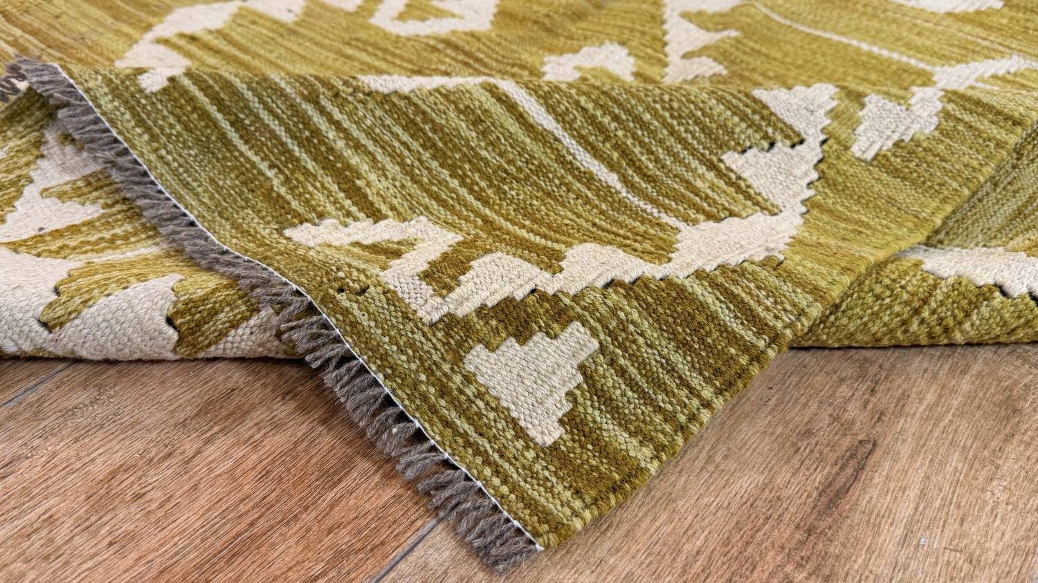 Rug Studios Teppich KELIM ORIGINAL HANDGEARBEITET, Rechteckig, Höhe: 5 mm, Handgefertigt, 127 x 176 cm, Gold