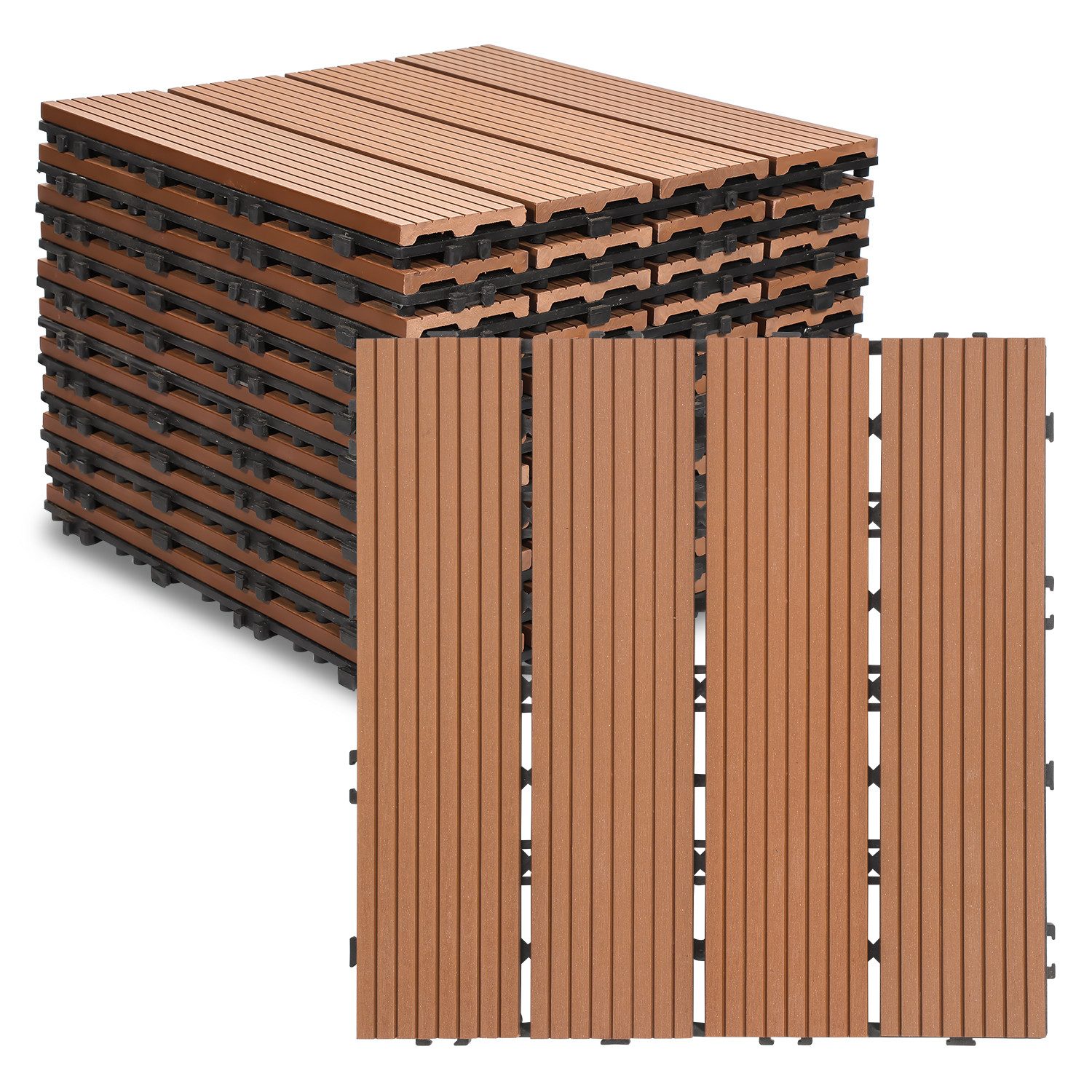 Clanmacy Holzfliesen Terrassenfliesen mit klicksystem für günstig online kaufen
