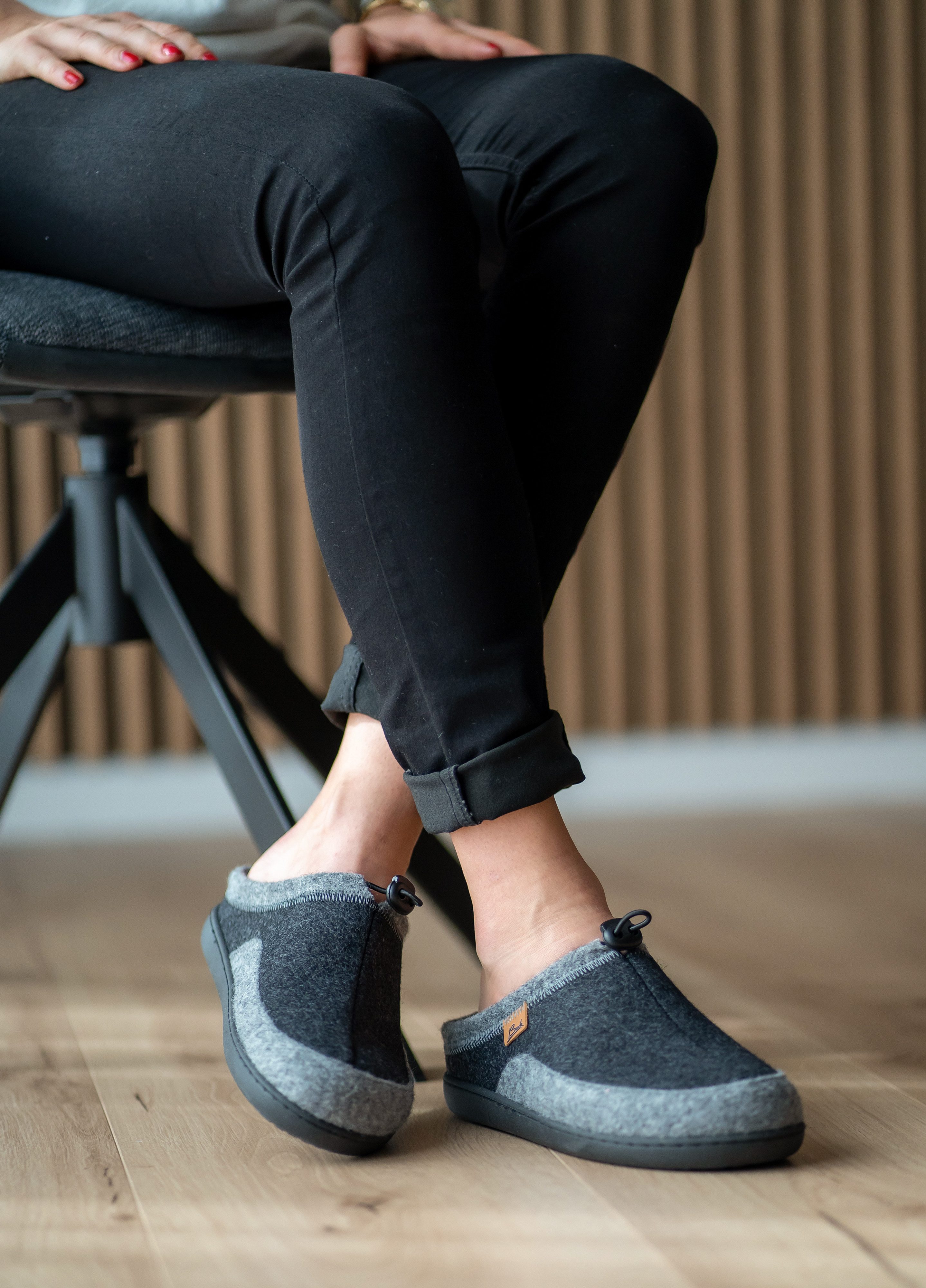 Beck Damen Filz-Clogs Finnja mit Wechselfußbett Hausschuh