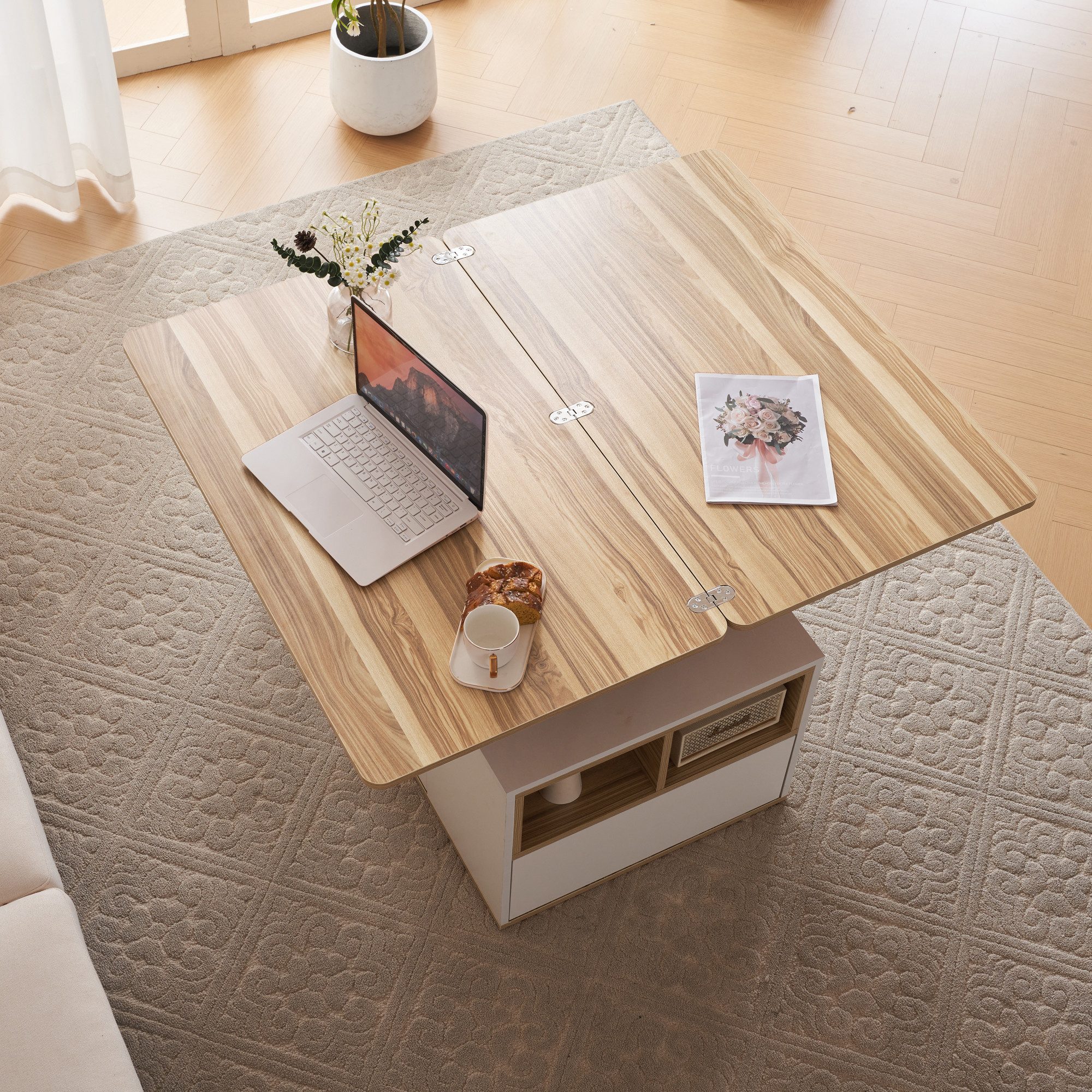 Merax Couchtisch mit Schubladen, Wohnzimmertisch, mit günstig online kaufen