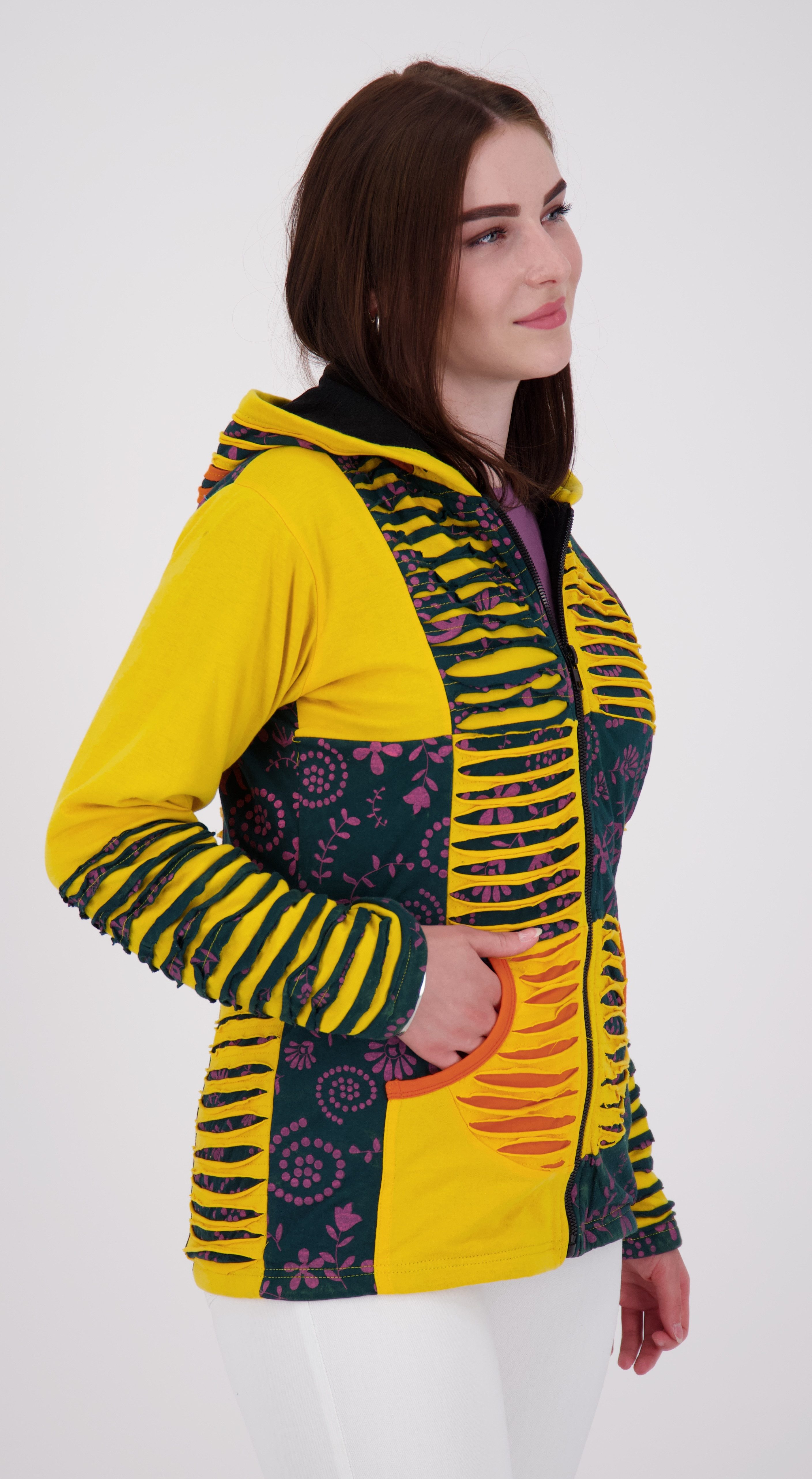 ankerglut Kapuzenfleecejacke Multicolor ANKERGLUT #nepalliebe FLOWER günstig online kaufen