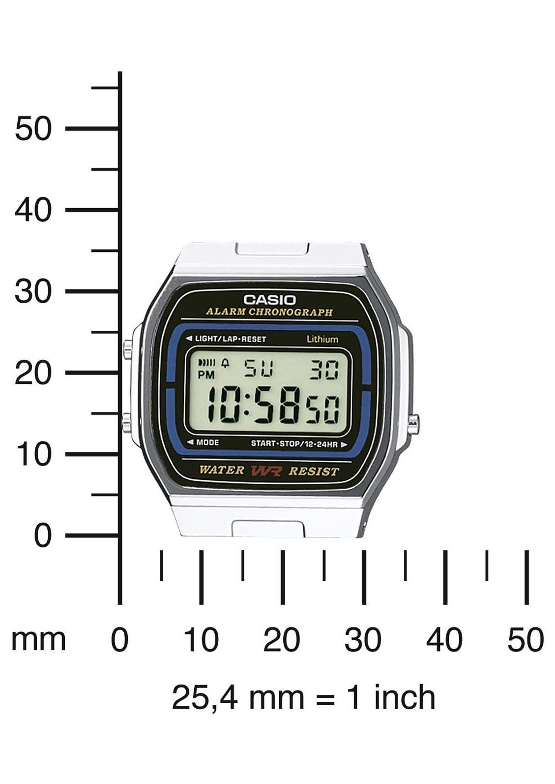 CASIO VINTAGE Chronograph A164WA-1VES, Quarzuhr, Armbanduhr,Damenuhr, Herrenuhr, Digitaluhr, Edelstahlarmband