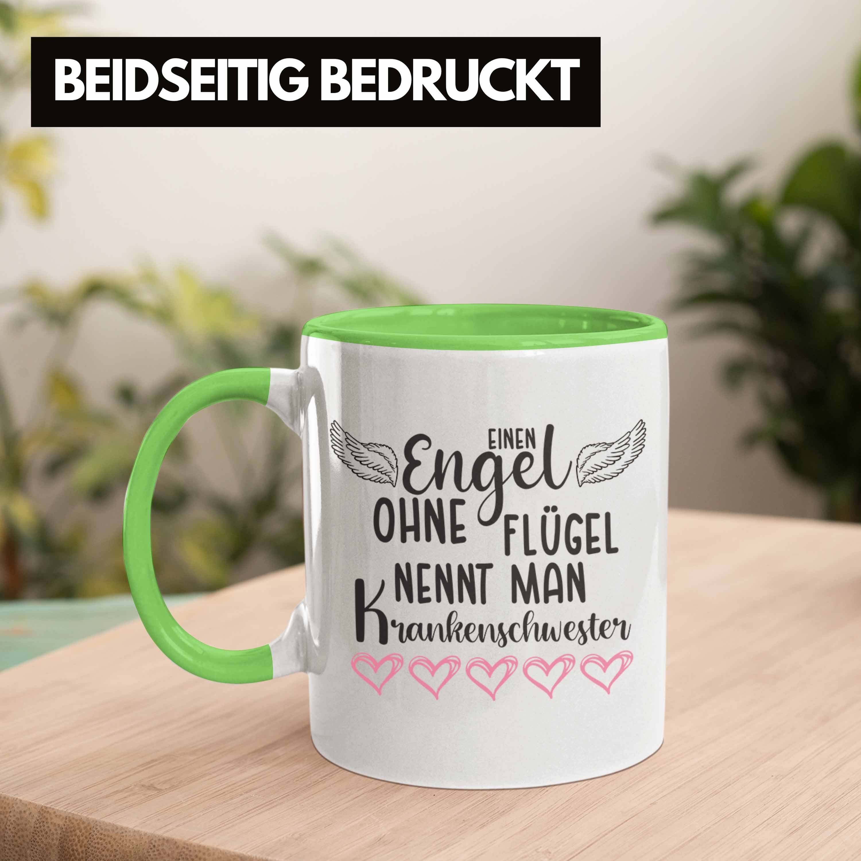 Trendation Tasse Trendation - Krankenschwester Lustig Grün Krankenschwestern Geschenk Spruch Geschenke Tasse Dankeschön