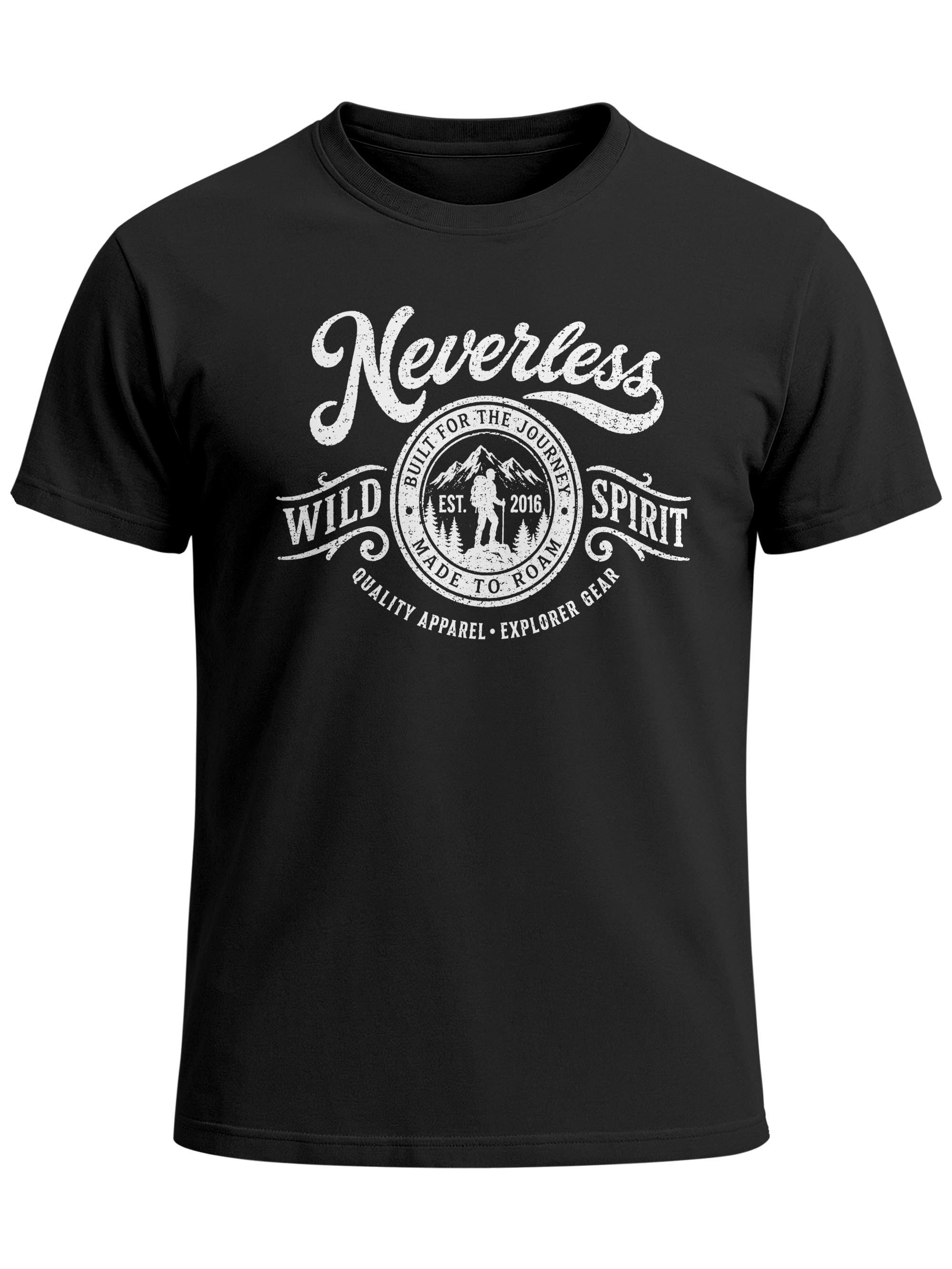 Neverless Print-Shirt Herren T-Shirt Frontprint - Wild Spirit - Baumwollshirt Männer mit Print – Bild 2 von 5