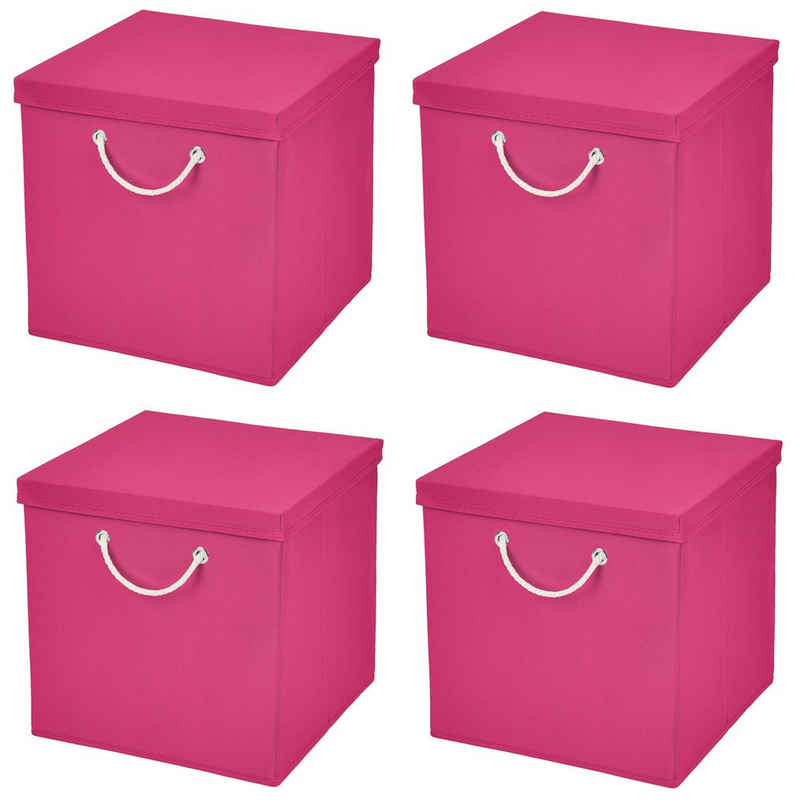 StickandShine Faltbox »4 Stück 30 x 30 x 30 cm Aufbewahrungsbox Stoffboxen in verschiedenen Farben (4er SET 30x30x30) Faltbox moderne Faltkiste Maritim mit Kordel 30cm«