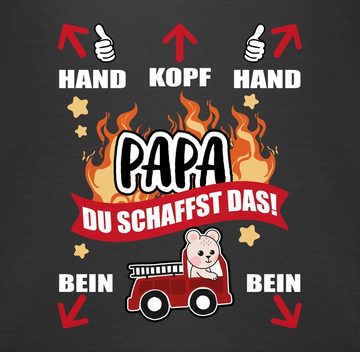 Shirtracer Shirtbody Papa du schaffst das - Feuerwehr - weiß Geschenk Vatertag Baby