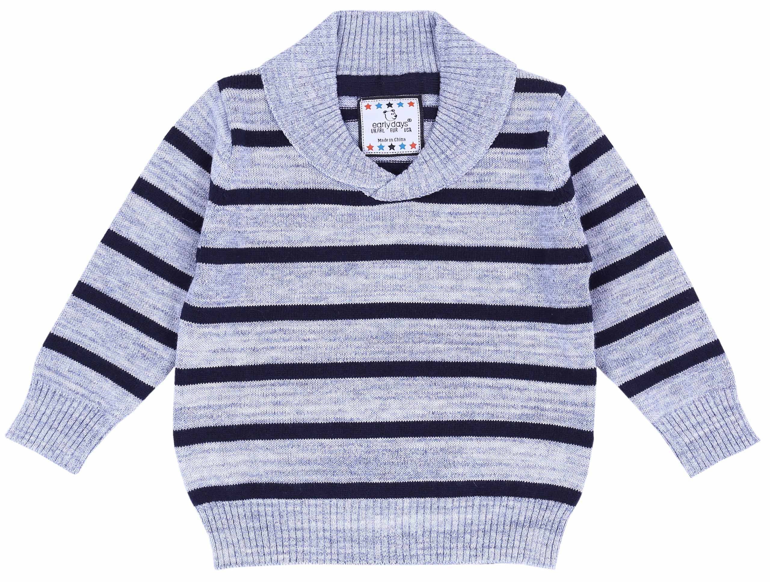 Sarcia.eu Streifenpullover Grau-dunkelblauer Pullover 9-12 Monate