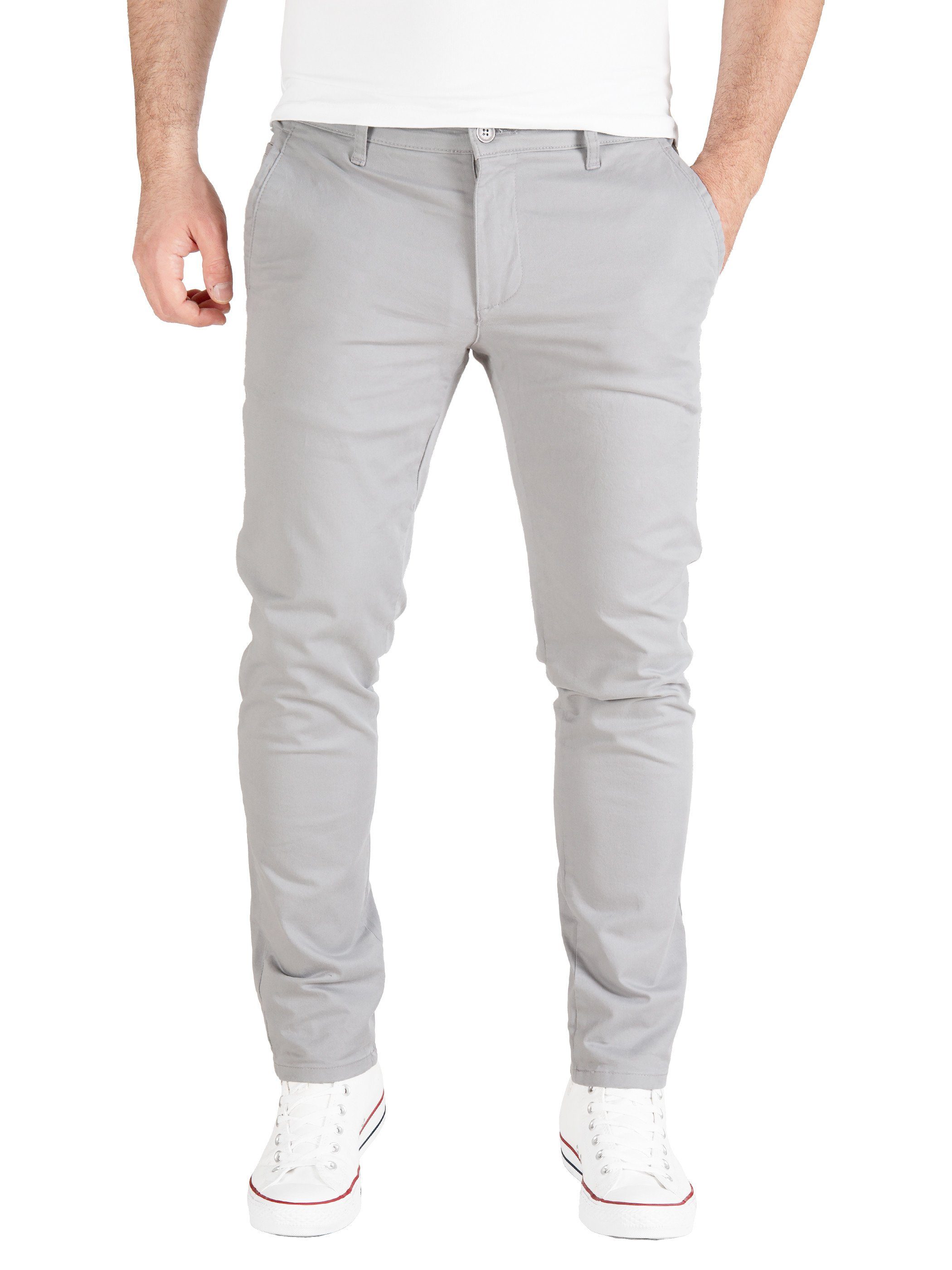 Pittman Chinohose Derrick moderne Baumwolll Chino Jeans mit Reißverschluss Grau (wet weather 165101)