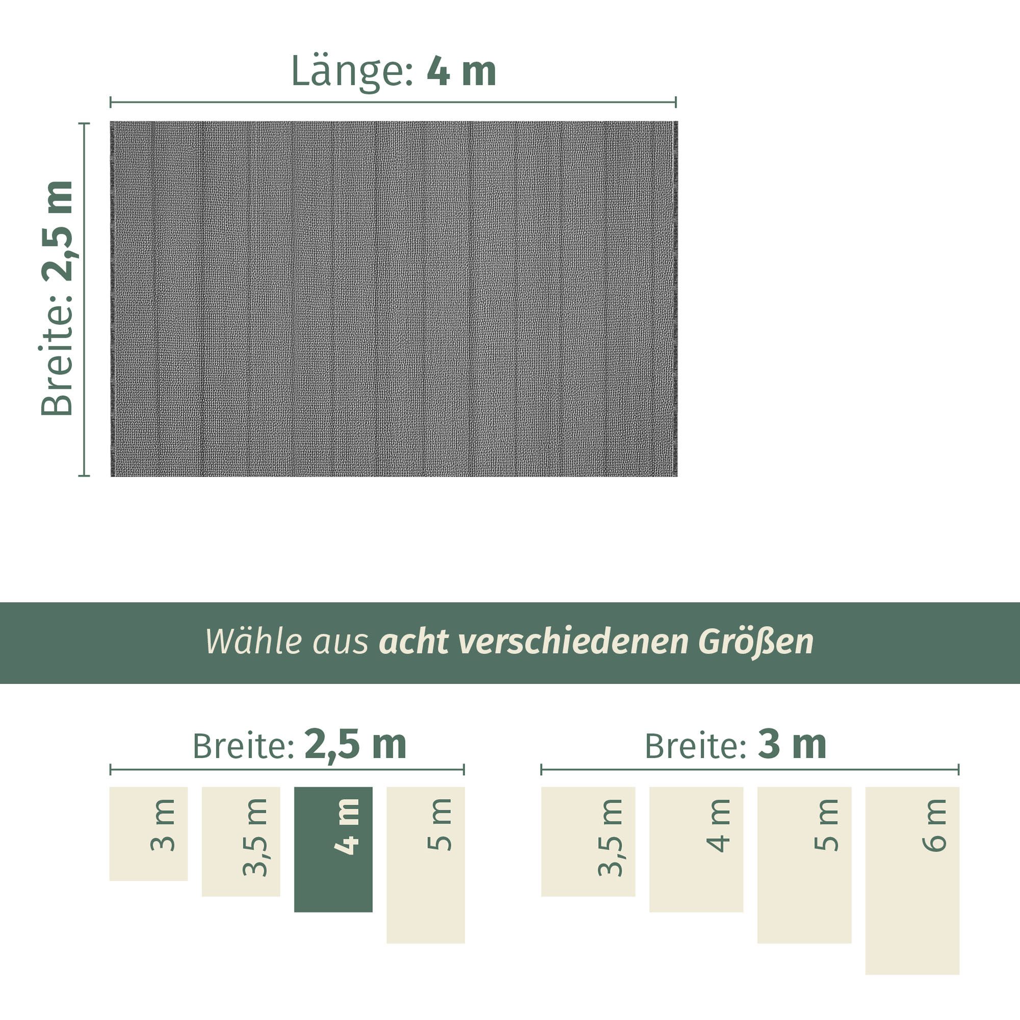 Moritz Zeltteppiche Vorzeltteppich - 250 x 400 - dunkelgrau
