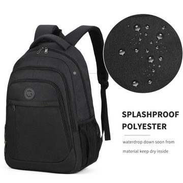 Aoking Freizeitrucksack Rucksack Schulrucksack Sportrucksack Laptoprucksack Reiserucksack (Schwarz), Rucksack (15 Zoll Laptopfach) Freizeit Reise Sport Arbeit Schule Uni