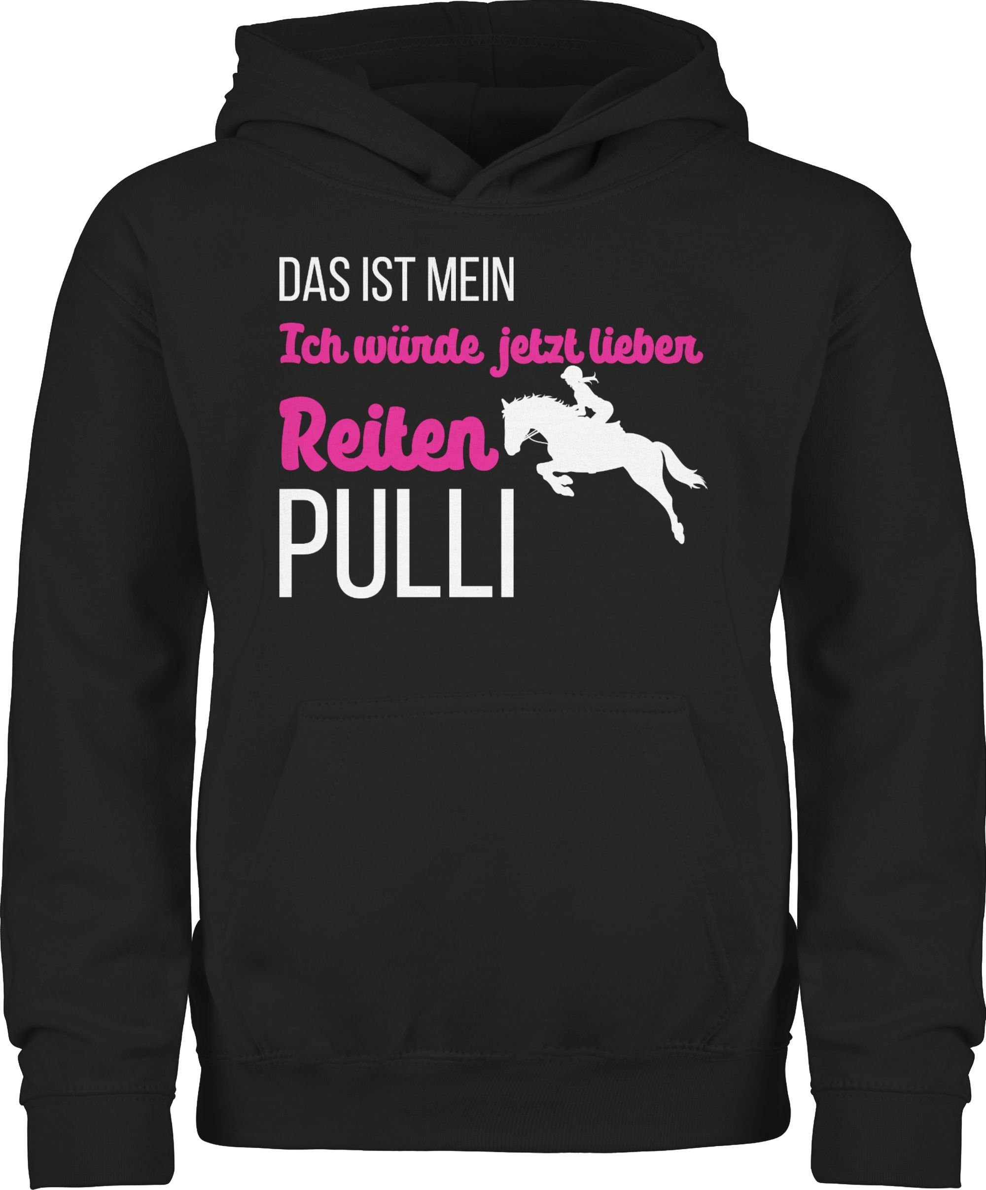 Shirtracer Hoodie Mein ich würde jetzt lieber Reiten Pulli weiß Pferd