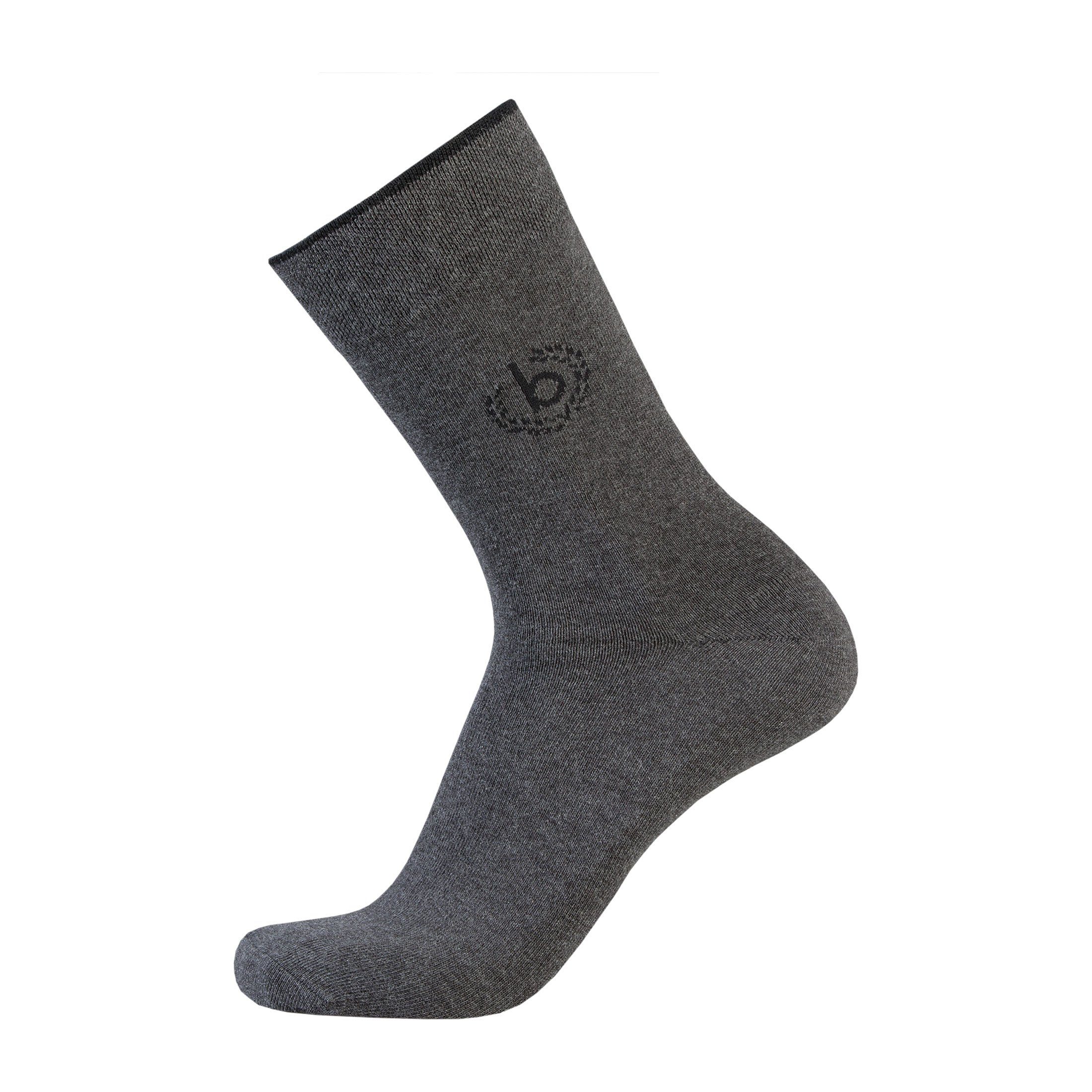 bugatti Basicsocken 6762462042 bugatti Herren 4er Pack Logo + uni basic schwarz, jeans melange