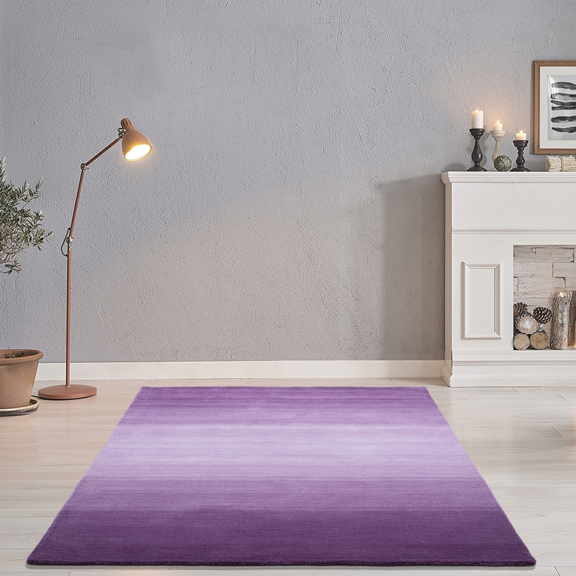 THEKO Wollteppich Wool Comfort, rechteckig, Höhe: 15 mm, Handweb Teppich, reine Wolle, handgewebt, brilliante Farben, Scandi