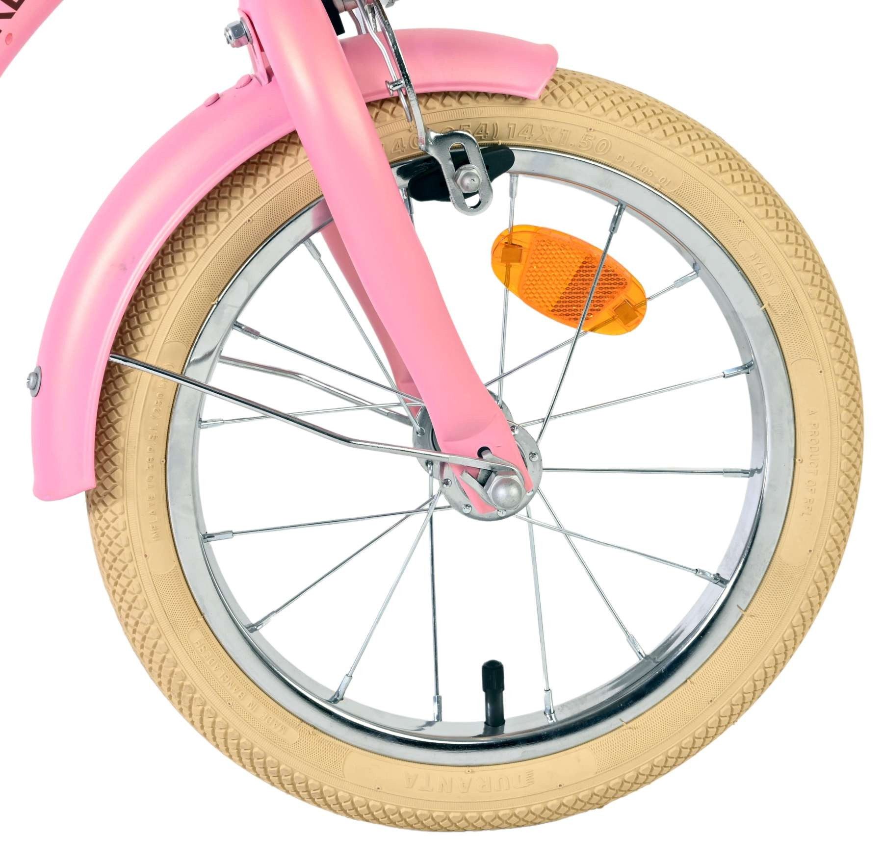 Volare Kinderfahrrad Blossom Mädchen 14 Zoll Rosa – mit Puppensitz & Stützrädern, 5–5 Jahre – Bild 3 von 5