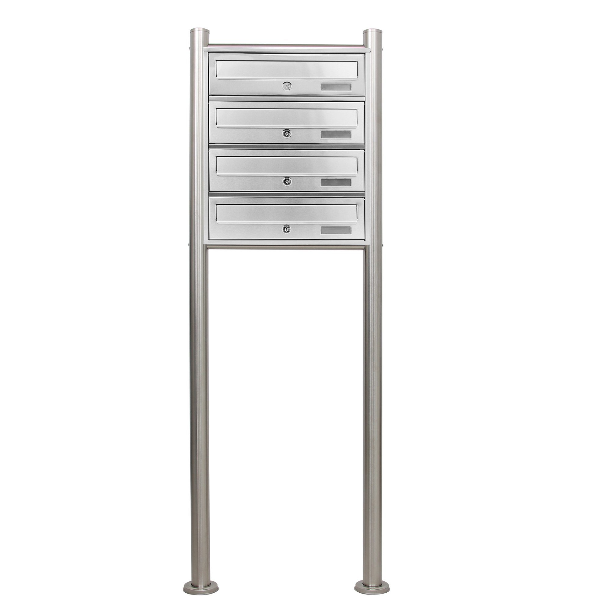 HELO24 Standbriefkasten Briefkastenanlage 4 Fächer (1x4) günstig online kaufen