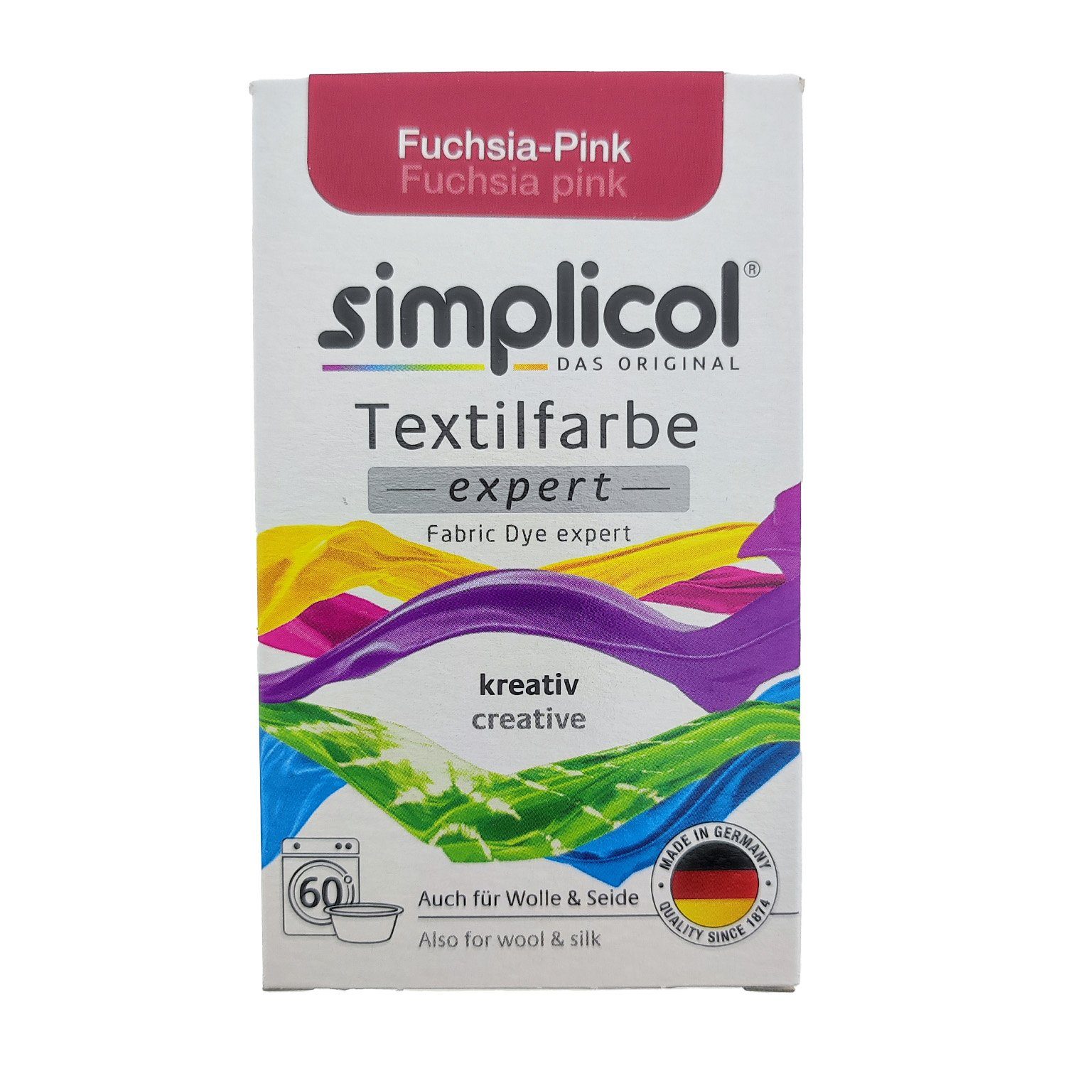 HEITMANN Textilfarbe Simplicol Textilfarbe Expert Fuchsia-Pink 150g, Farberneuerung Farbauffrischung Batik Textilfärbemittel