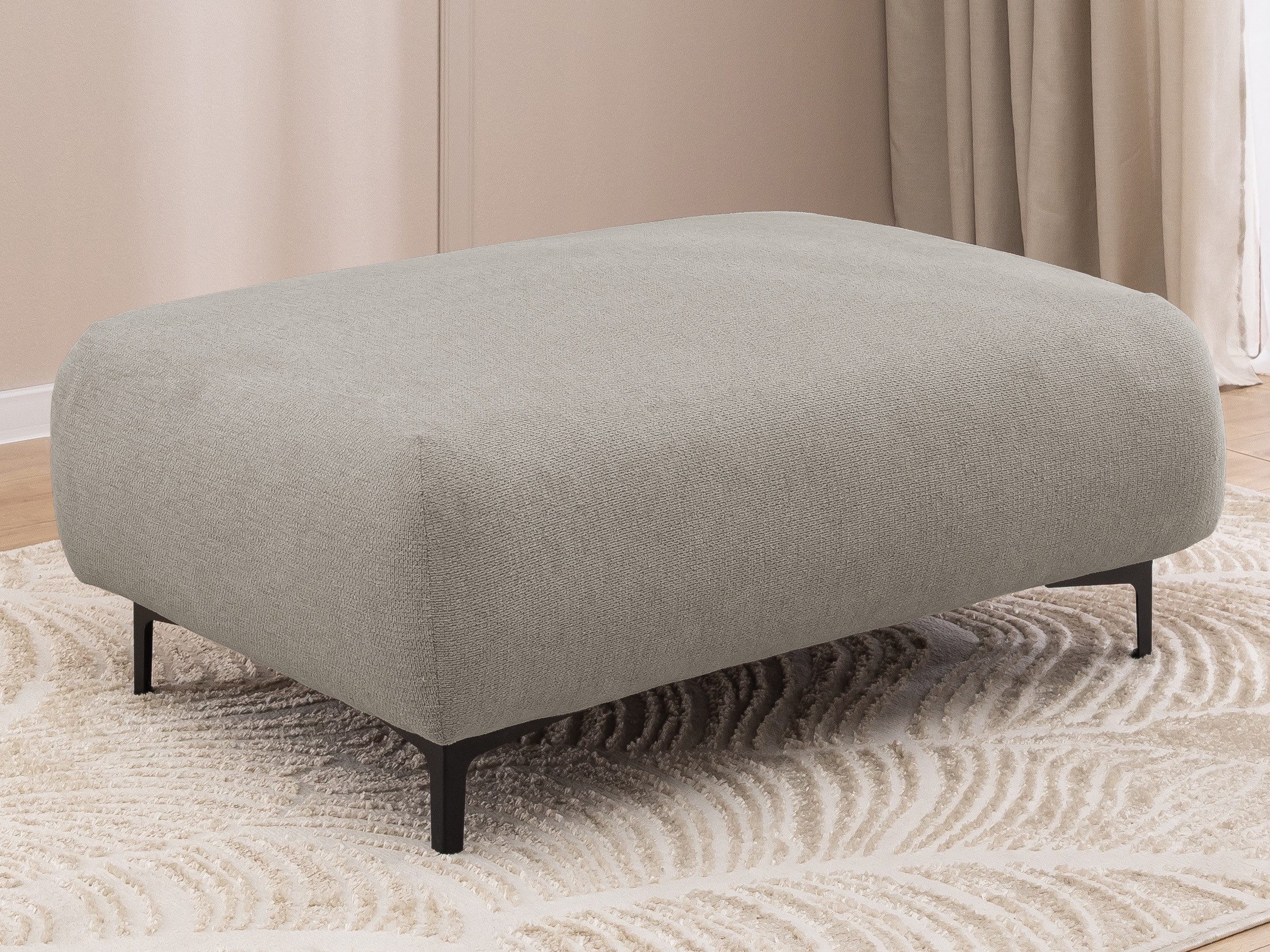 S-Style Möbel Polsterhocker Cardea in Bubble-Optik aus weichem Strukturstoff mit hohem Sitzkomfort