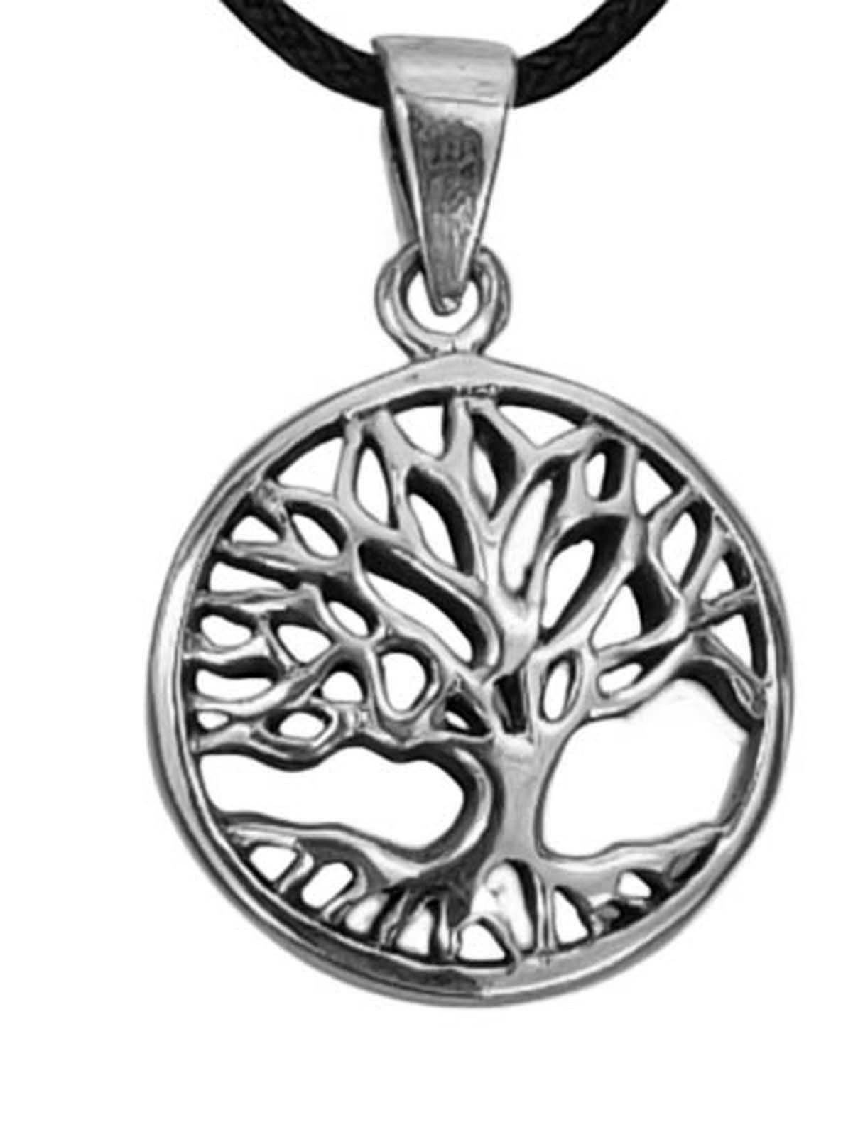 Kiss of Leather Kettenanhänger Lebensbaum 925 Silber Anhänger Yggdrasil Weltesche Baum des Lebens