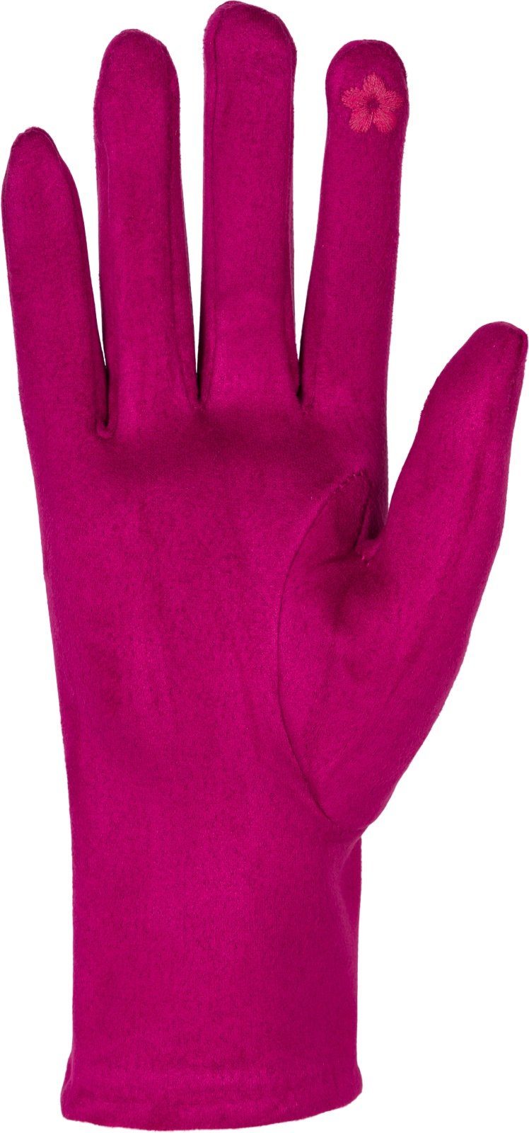 Touchscreen Himbeere Ziernähte Einfarbige Handschuhe Fleecehandschuhe styleBREAKER
