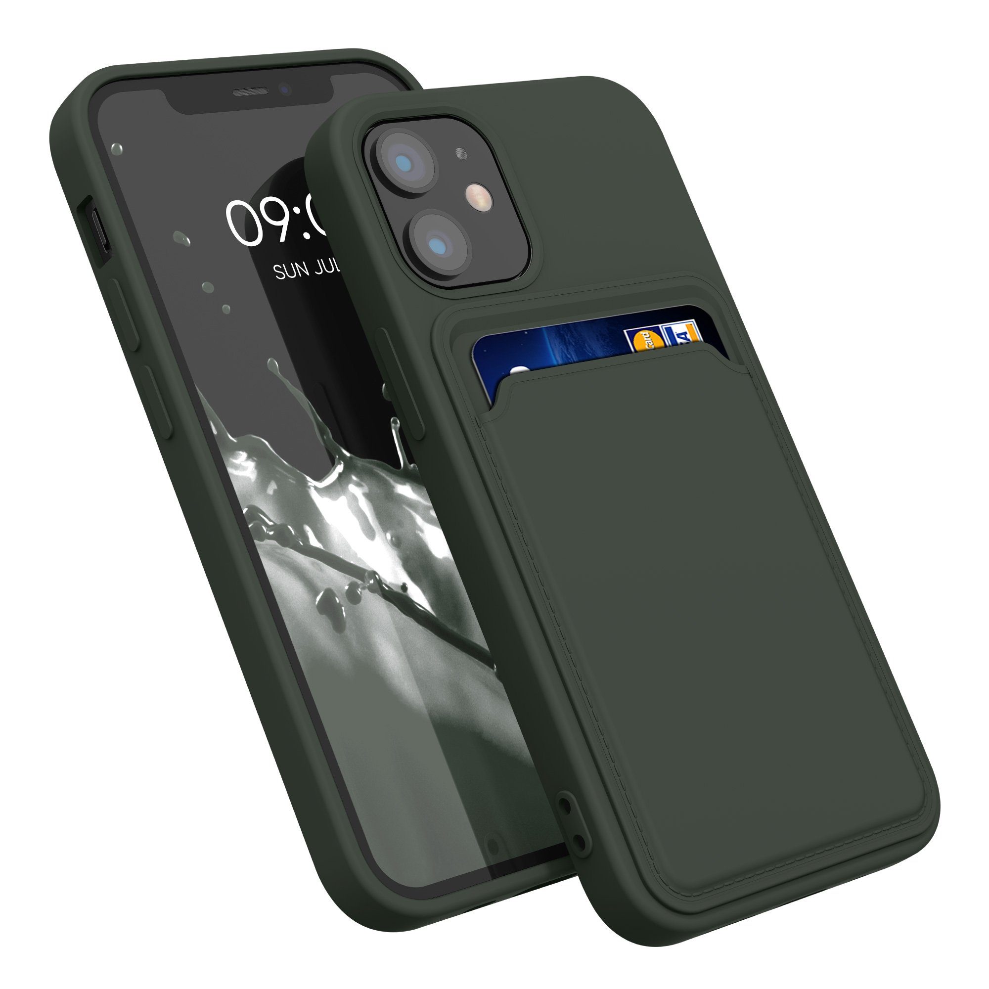 kwmobile Handyhülle Hülle für Apple iPhone 12 mini, Handyhülle mit Fach für Karten - Handy Cover Case