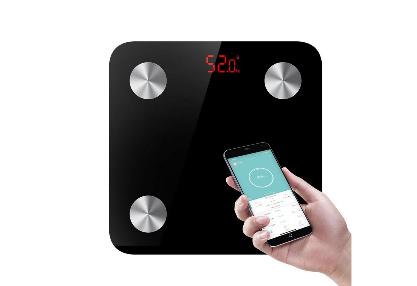 Zedelmaier Personenwaage Badezimmerwaage Badwaage 180kg, D=100g, set, NHFG261RB, körperfettwaage,digitale personenwaagen körperwaage