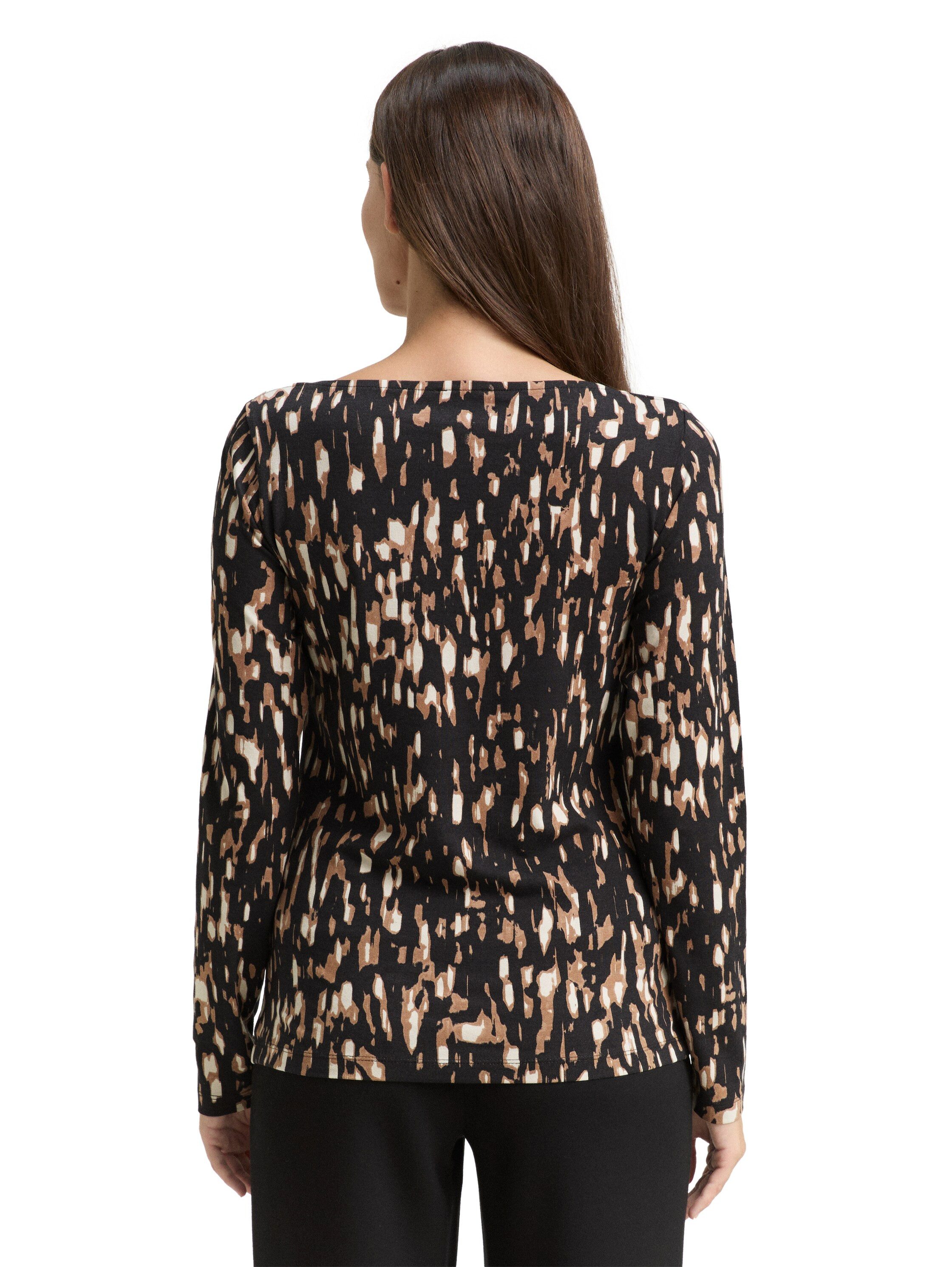 TOM TAILOR Langarmshirt mit All-Over Print günstig online kaufen