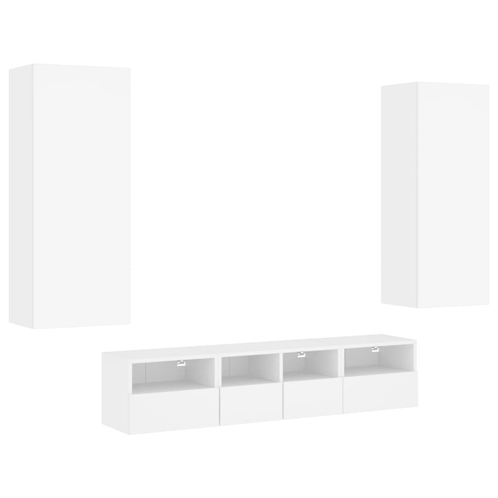 vidaXL TV-Wand 5-tlg. Wohnwand Weiß Holzwerkstoff, günstig online kaufen