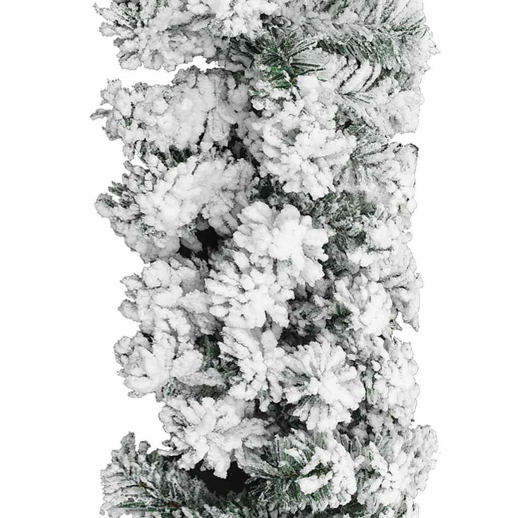 vidaXL Christbaumschmuck Weihnachtsgirlande mit Schnee Grün 5 m PVC (1-tlg) – Bild 4 von 5