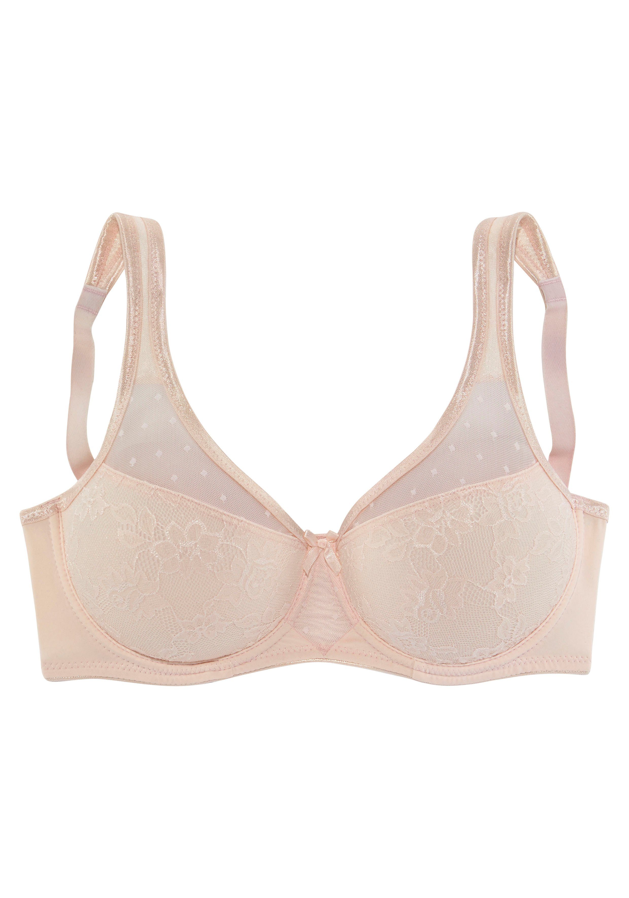 Nuance by Lascana Minimizer-BH mit unterlegter Jacquardspitze, Dessous, ideal für große Größen – Bild 2 von 5