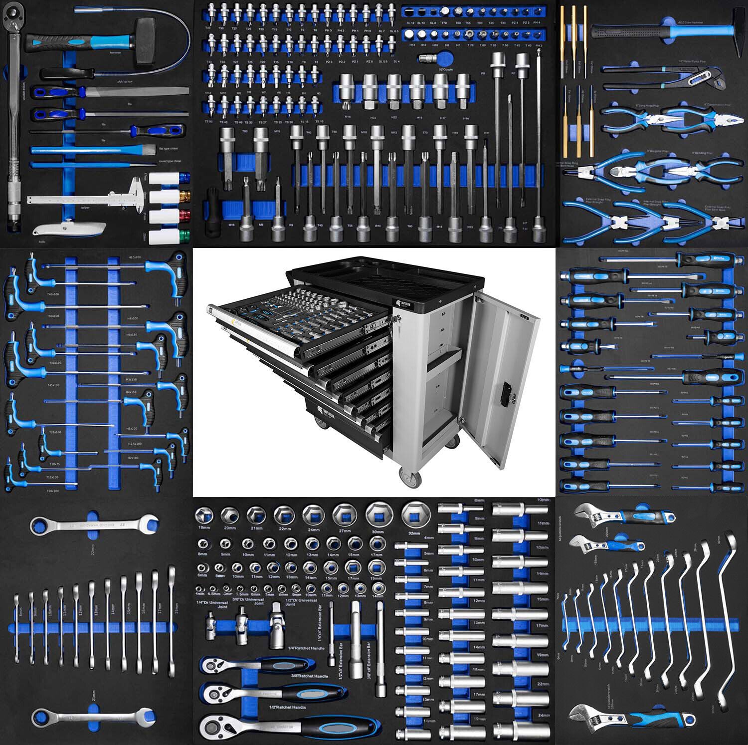 Imperiumtools Werkstattwagen XXXL Werkzeugwagen gefüllt 8 Schubladen IMPERI günstig online kaufen