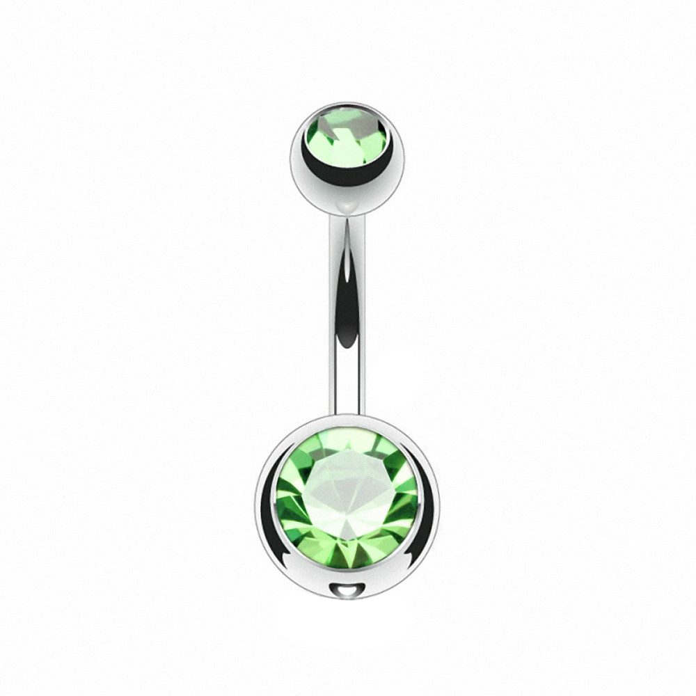 Taffstyle Bauchnabelpiercing Bauchnabelpiercing Titan G23 Kristall Banane Schmuck Stecker Damen (Gebogenes Bauchnabelpiercing aus Titan G23 mit funkelnden Kristallen), Banane Stecker Silber Piercing Schmuck Stecker