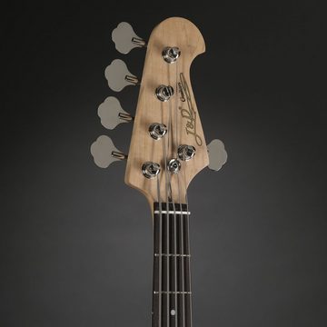 J & D E-Bass, J&D JB/5 5-String E-Bass, Schwarz Hochglanz-Finish, Erlekorpus, Geschraubter Ahornhals, Palisandergriffbrett, Alnico Single Coil Tonabnehmer, Passive Schaltung, 5-Saddle Bridge, Open-Gear Mechaniken, E-Bässe, 5-Saiter E-Bässe, J&D JB/5 E-Bass, 5-String E-Bass, Alnico Single Coil Tonabnehmer