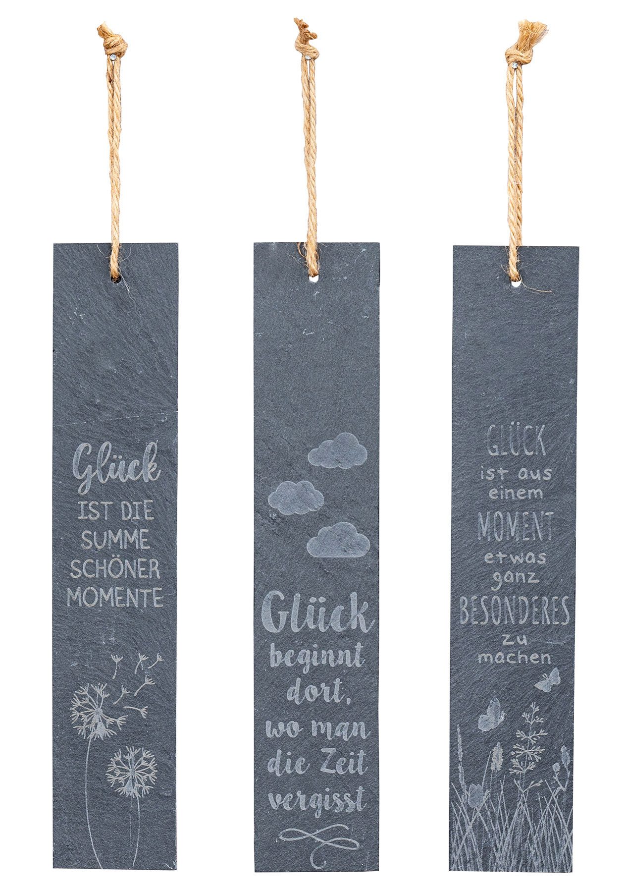 Levandeo® Wandbild, Schiefer Schilder Glück H30cm Sprüche Deko Schild Schie günstig online kaufen