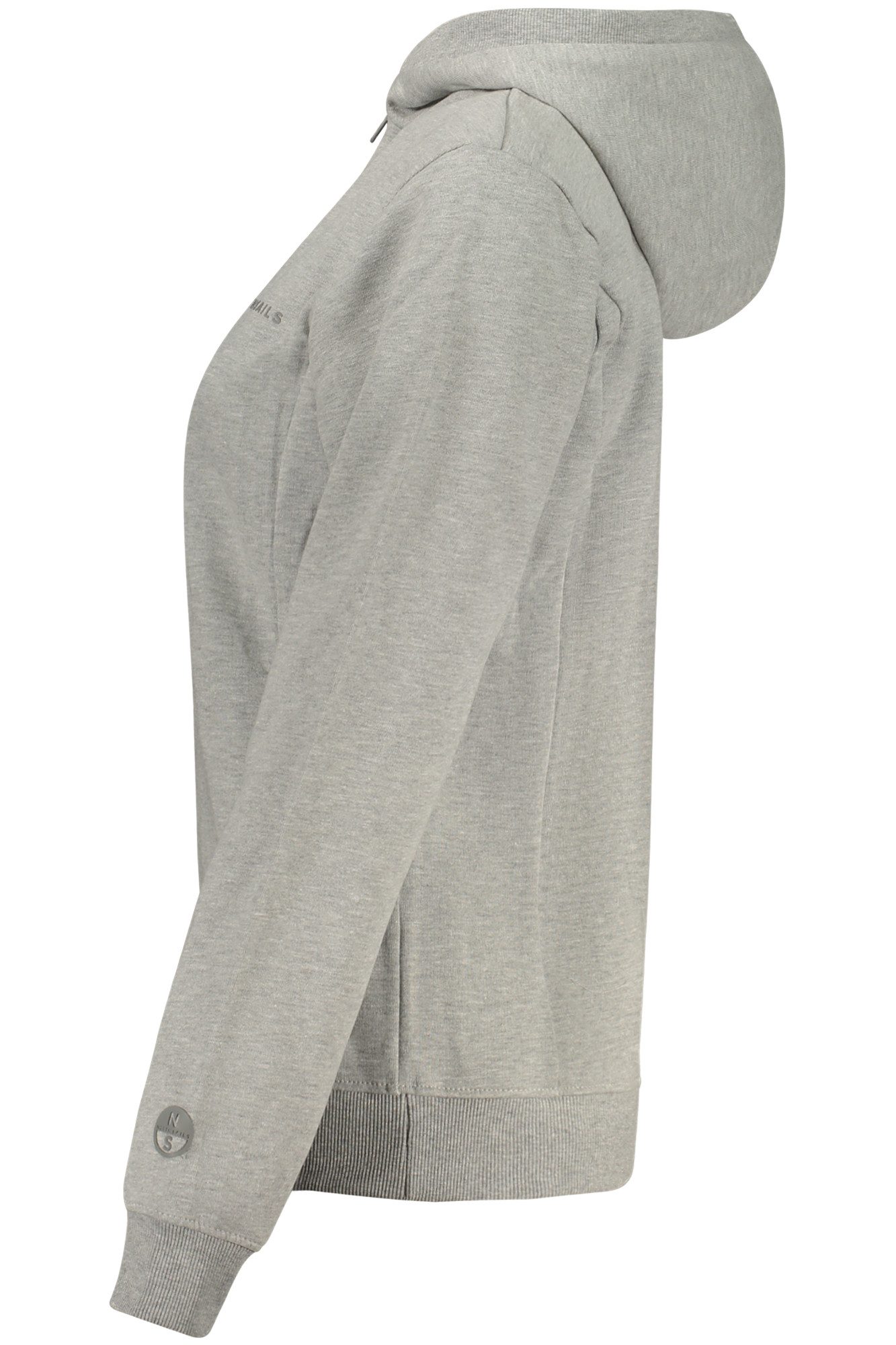 North Sails Sweatshirt Nachhaltiger Damen-Hoodie Grau mit Reißverschluss