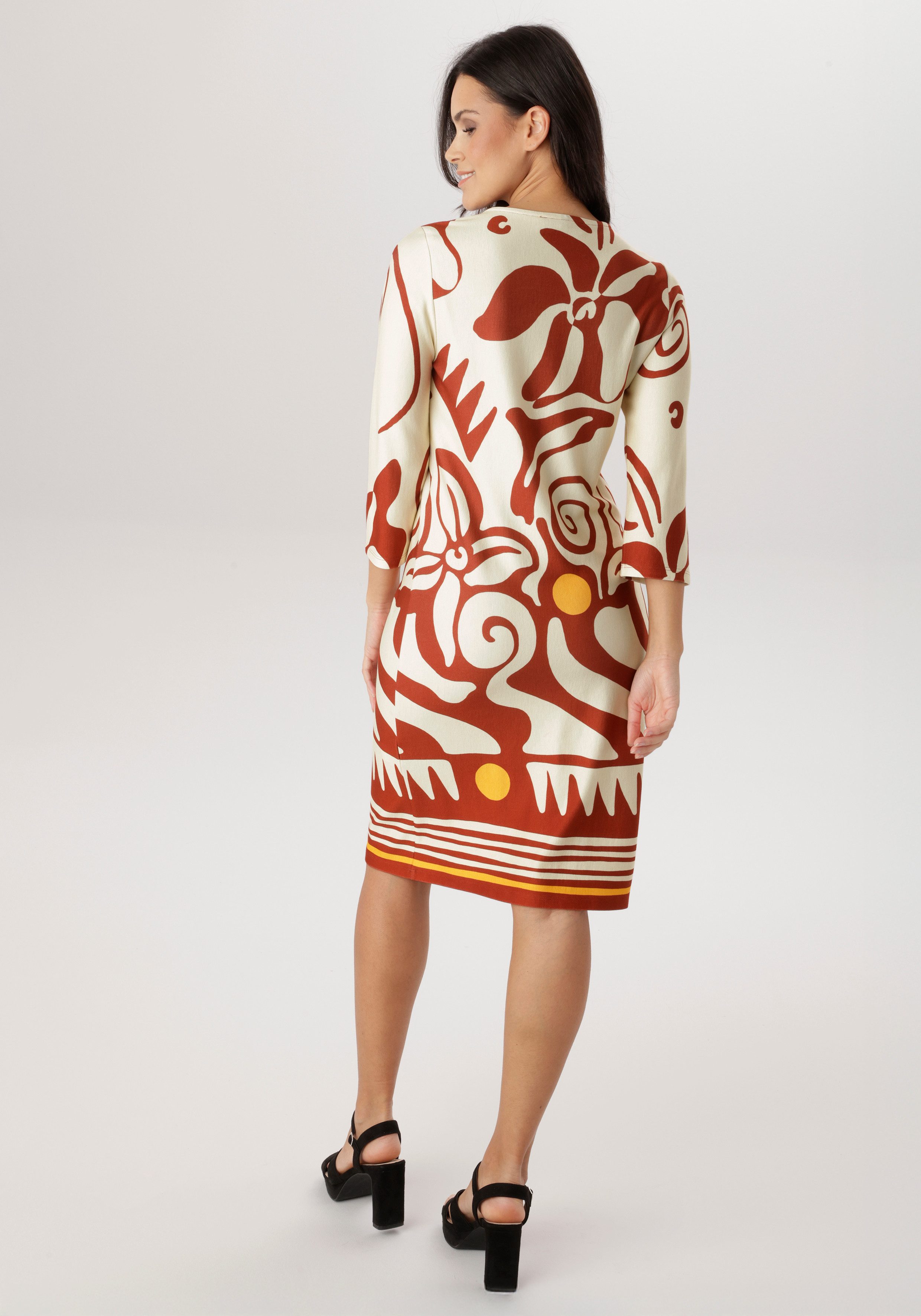 Aniston SELECTED Jerseykleid mit gestreifter Bordüre am Saum - NEUE KOLLEKTION