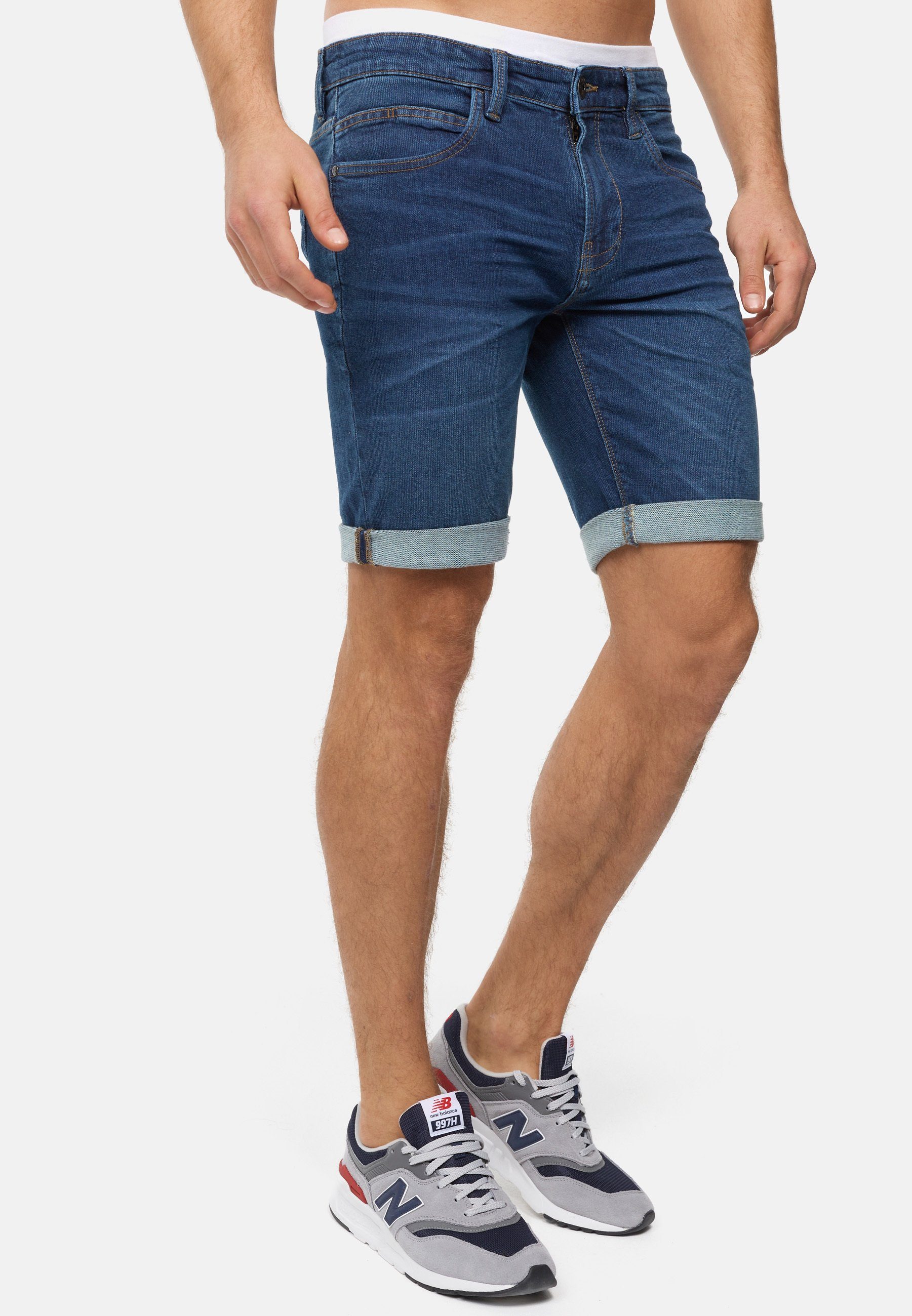 Indicode Jeansshorts Herren INDanny Jeans Shorts Herrenshorts aus elastischer Baumwoll-Qualität