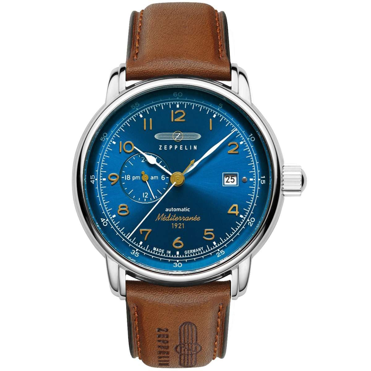 ZEPPELIN Automatikuhr 9668-3, Herrenuhr Automatik 100 Jahre Méditerranée Braun/Blau