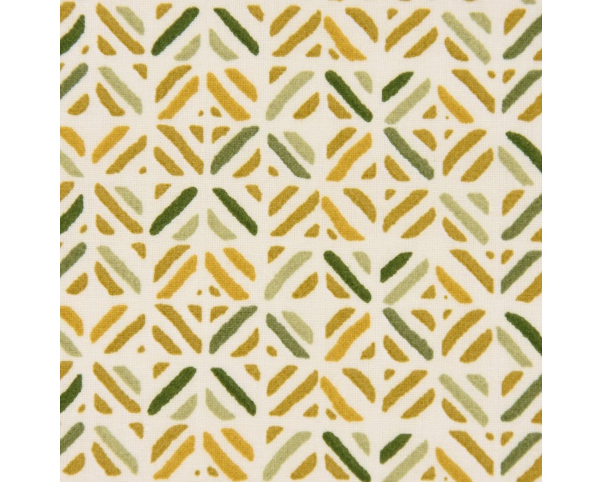 Thumbnail - SCHÖNER LEBEN. Stoff Dekostoff Baumwollstoff PANZO Geometrisch Striche weiß grün gelb 1,4m