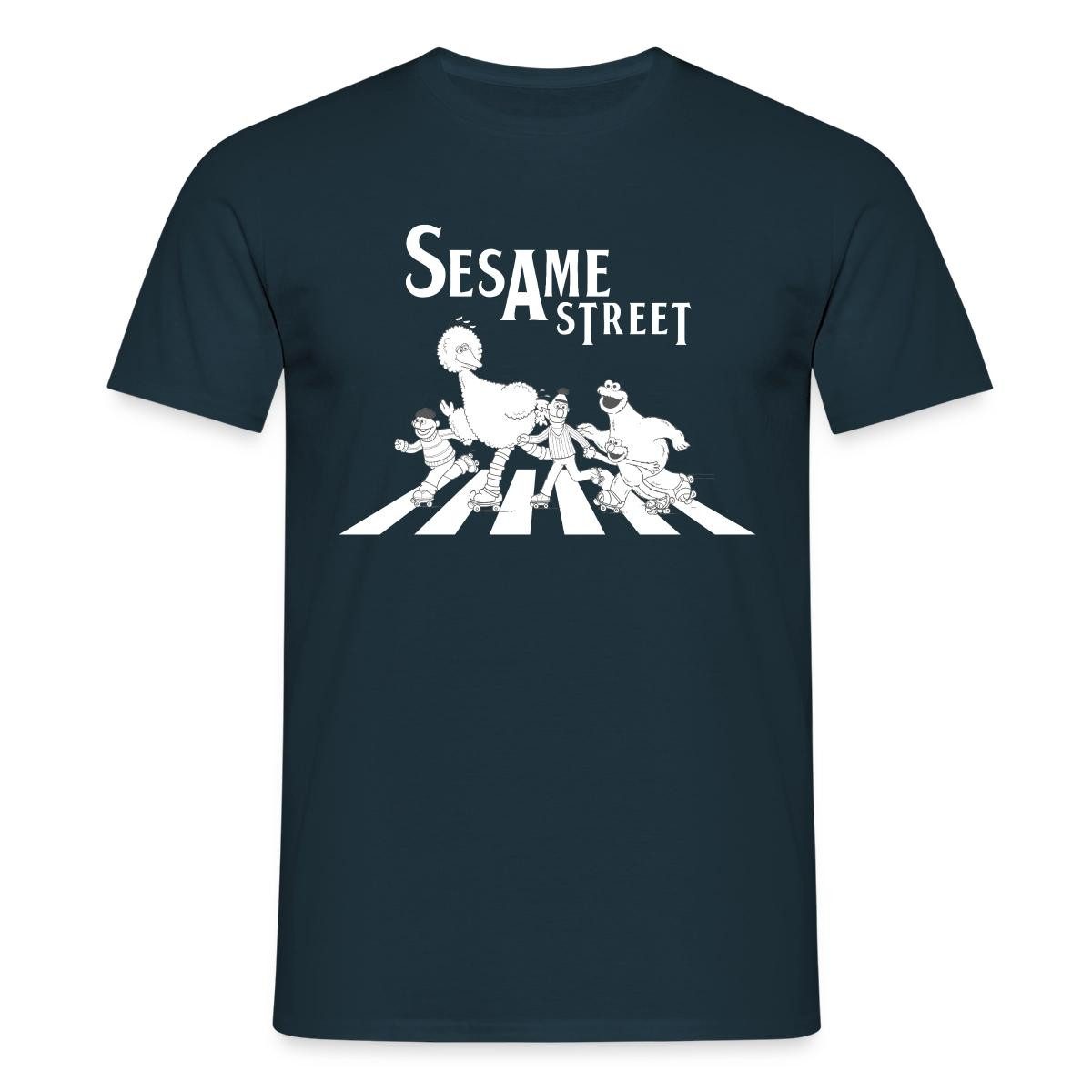 Spreadshirt T-Shirt Sesamstraße Zebrastreifen Klassiker Männer T-Shirt (1-tlg)