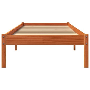 vidaXL Bettgestell Massivholzbett Wachsbraun 90x190 cm Kiefer Bett Bettgestell