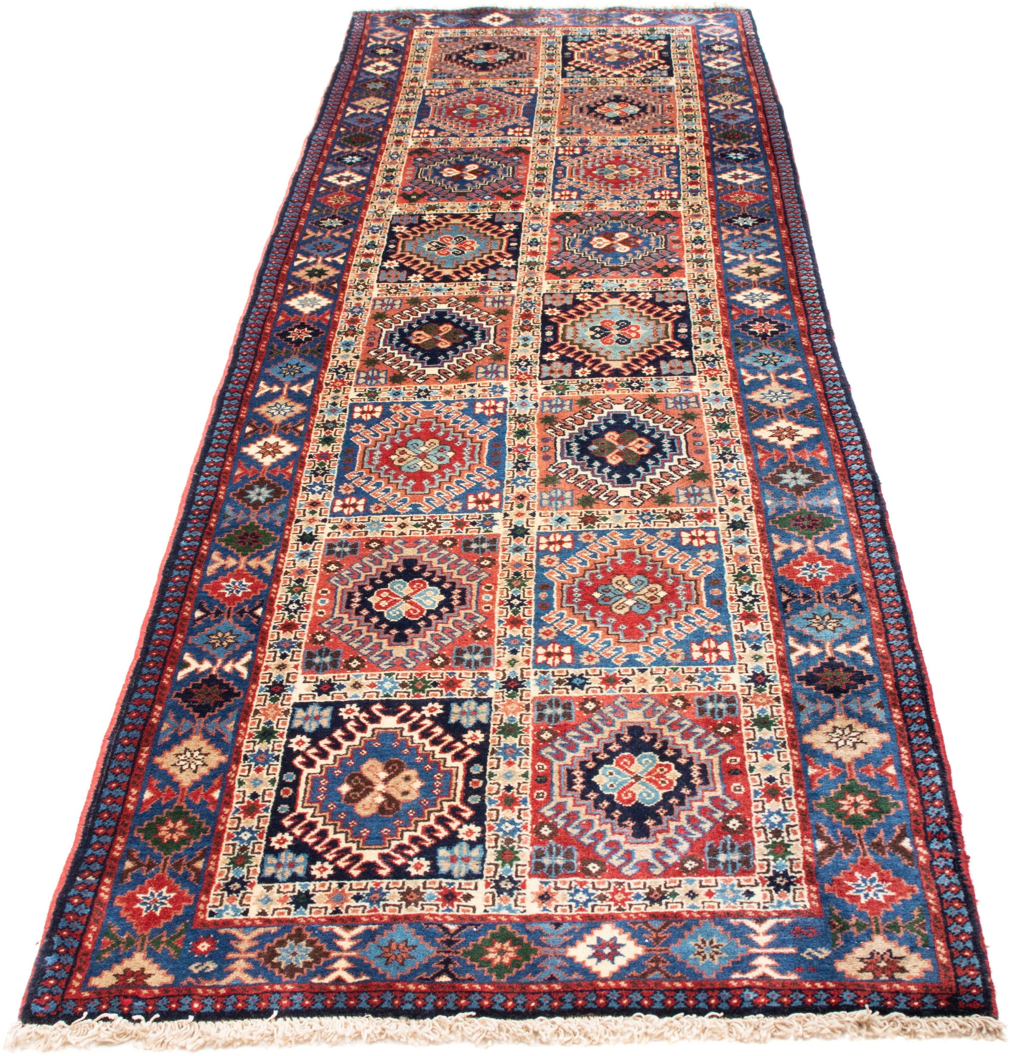 Orientteppich Perser - Nomadic - 292 x 82 cm - mehrfarbig, morgenland, rechteckig, Höhe: 10 mm, Wohnzimmer, Handgeknüpft, Einzelstück mit Zertifikat
